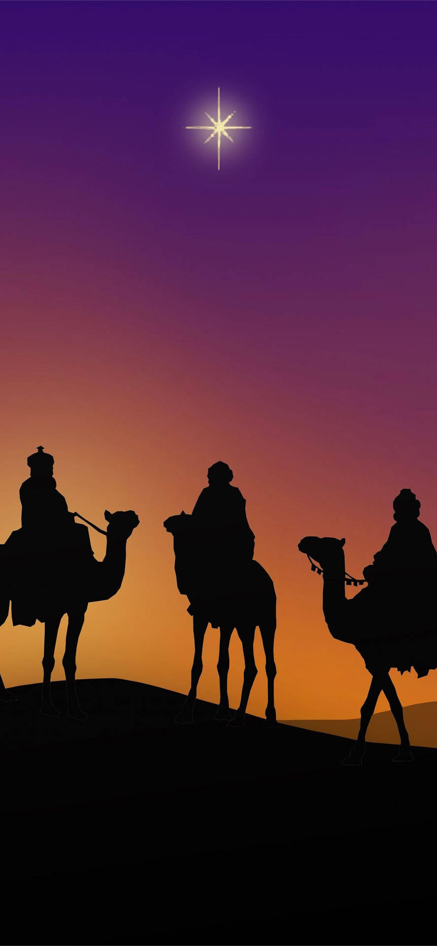 Camels With Three Kings Background