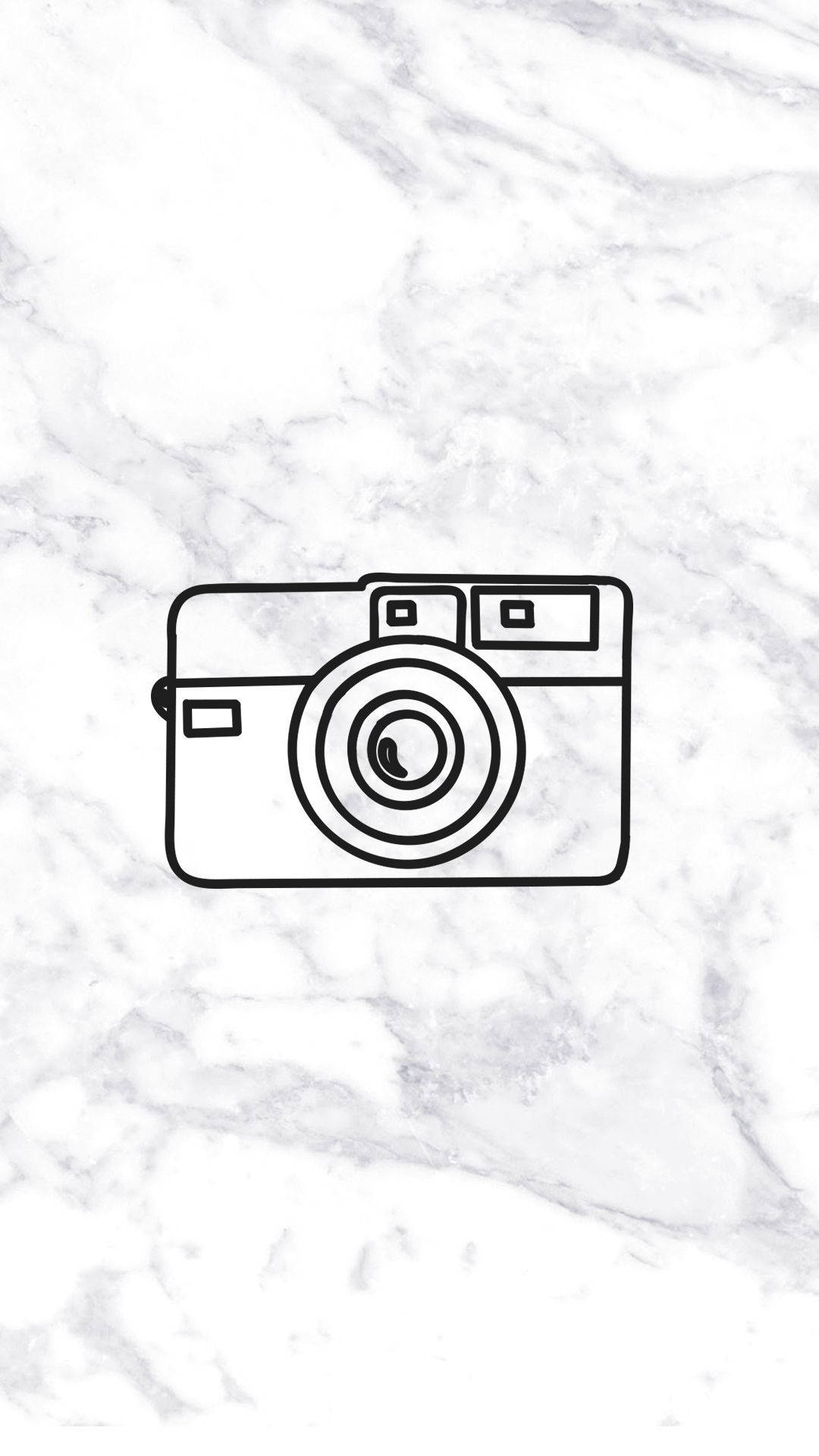 Camera Clipart On Black White Marble Iphone