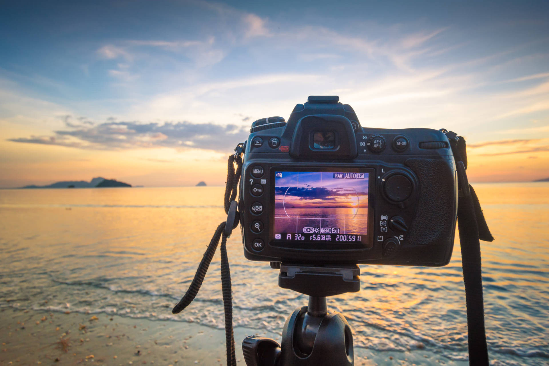Camera For Sunset Photography Background