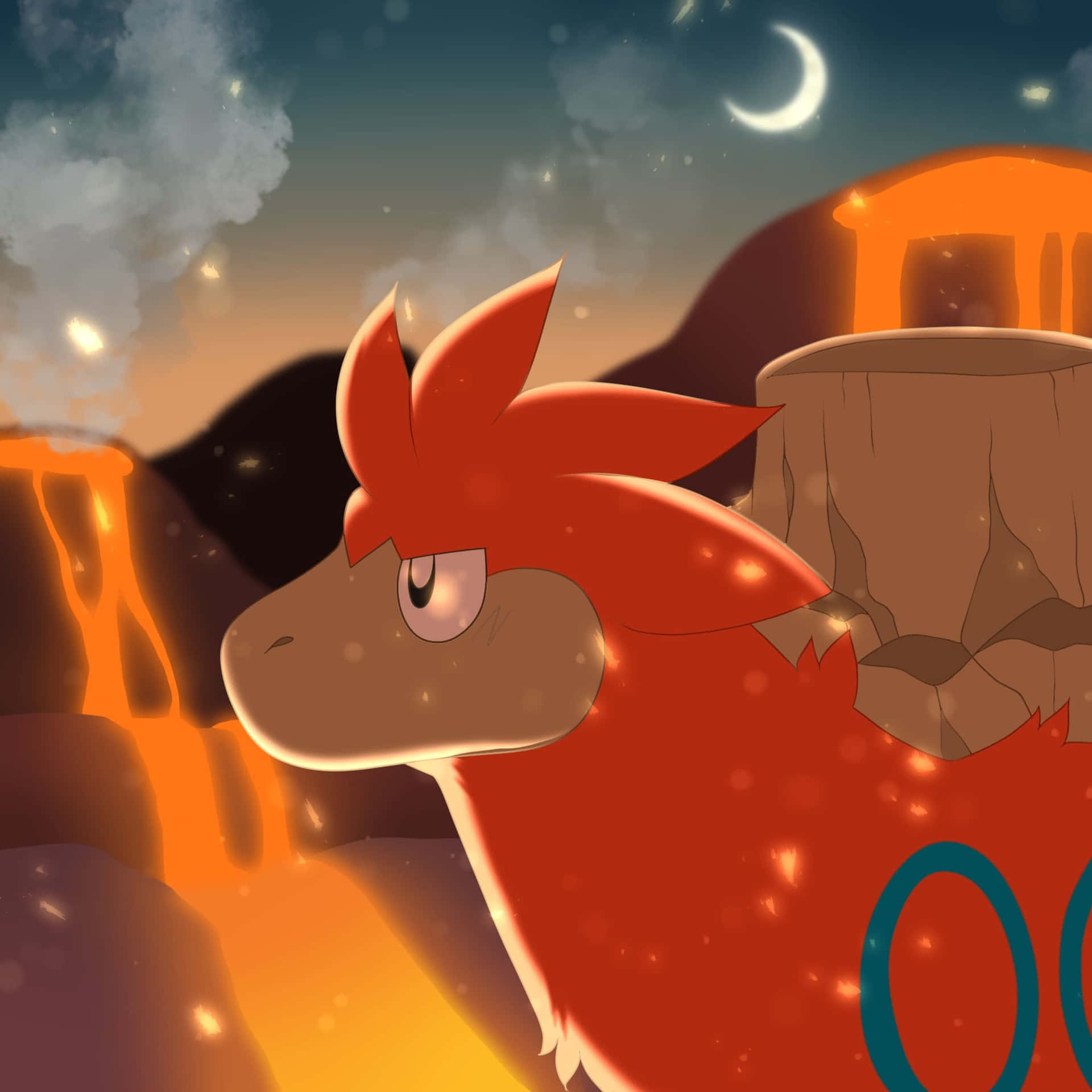 Camerupt Pokemon Side View Illustration Background