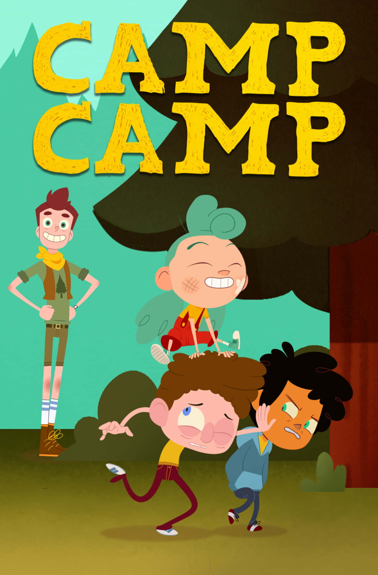 Camp Camp Kids In Forest Background