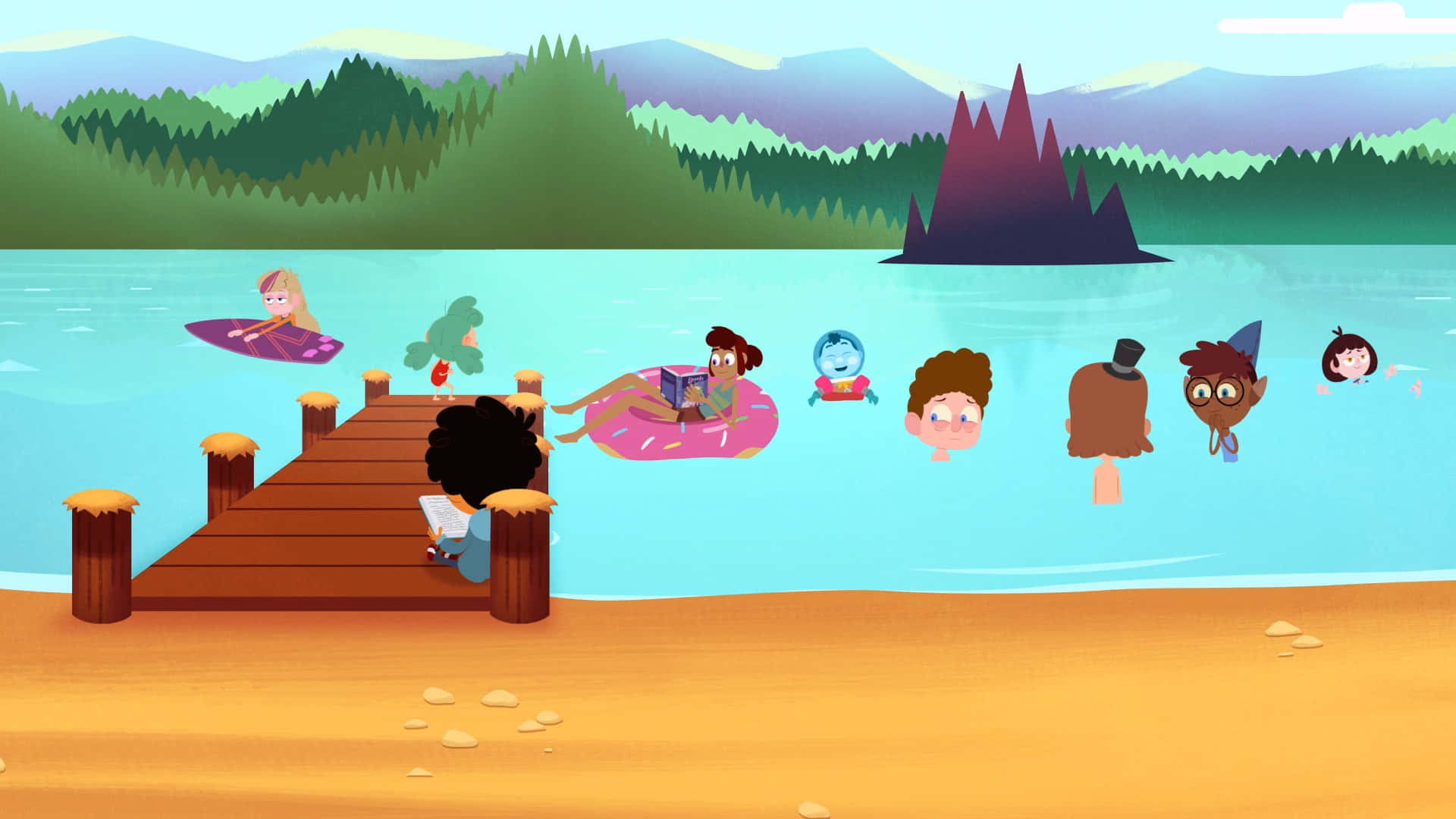 Camp Camp Lake Swimming Background