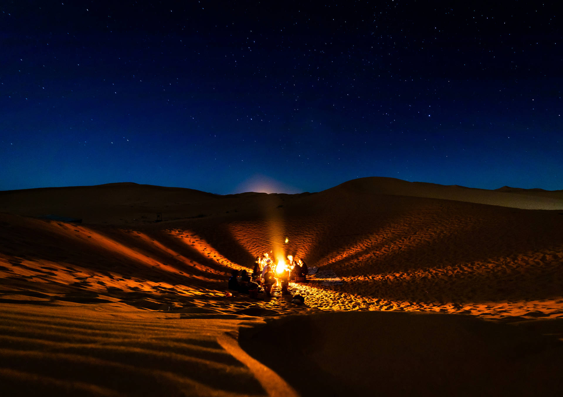 Camp Fire In The Sahara
