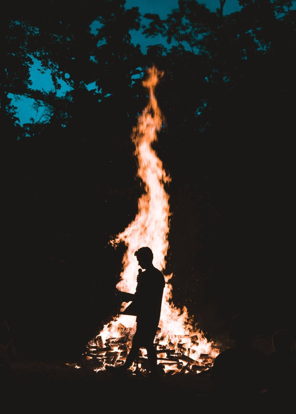 Campfire Man Aesthetic Background