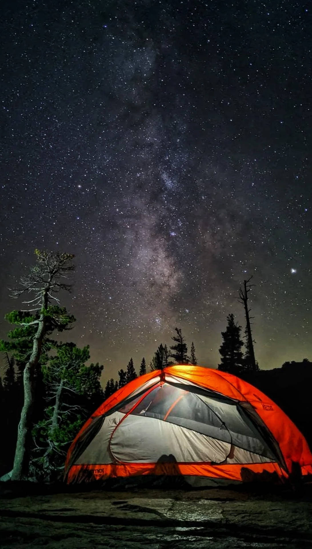 Camping Under Stars Google Pixel 4 Background