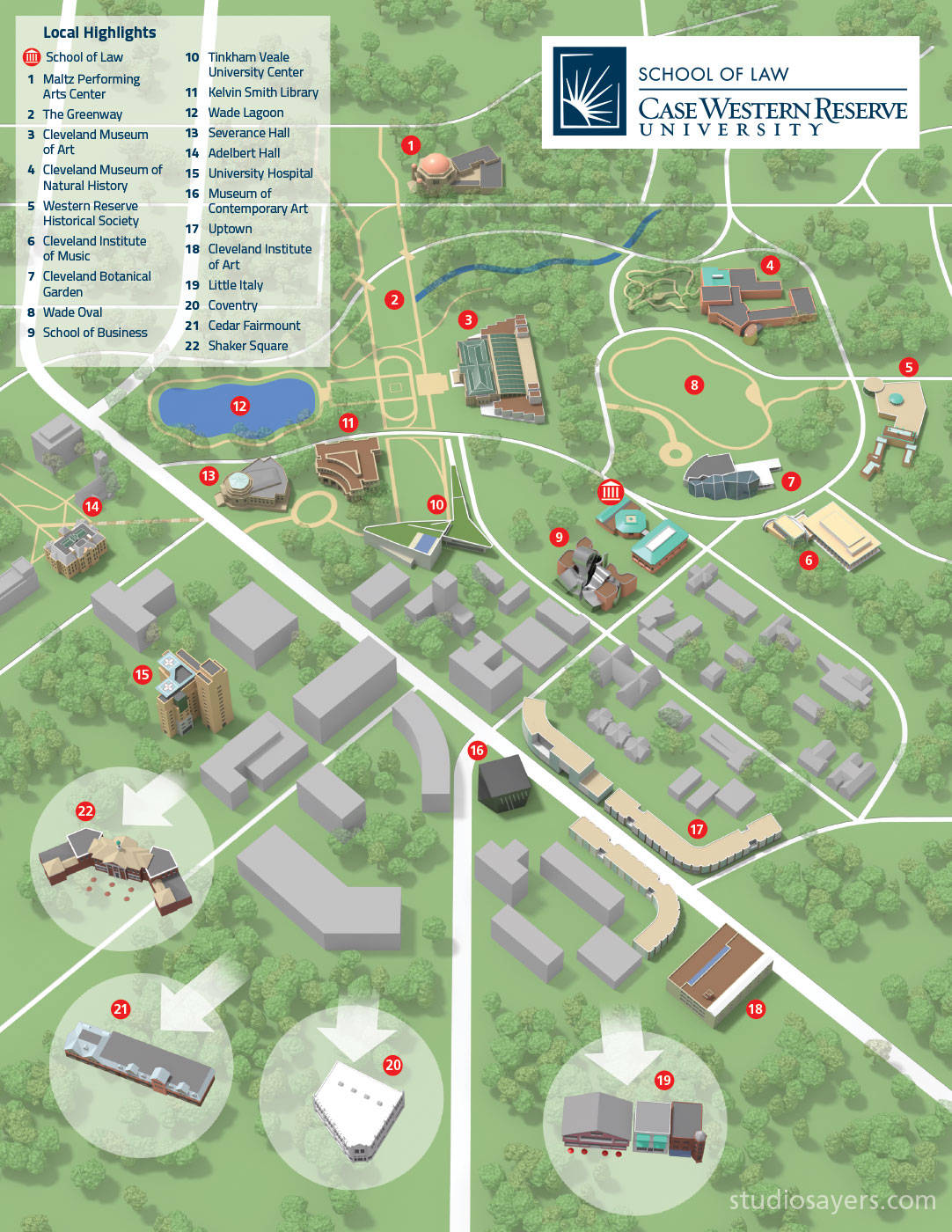 Campus Map Of Case Western Reserve University Law Campus Background