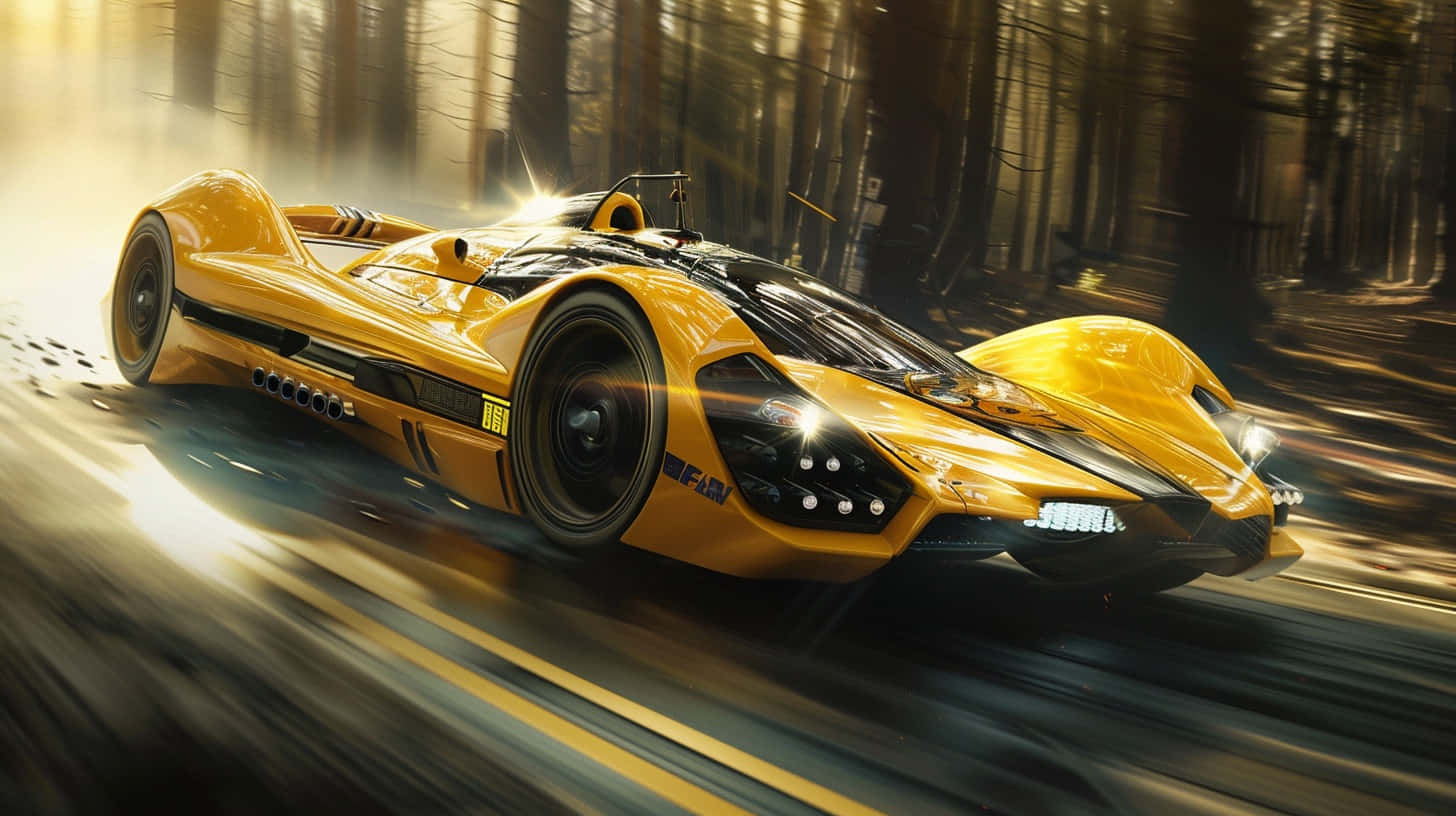 Can Am Racecar Speeding Through Forest.jpg Background