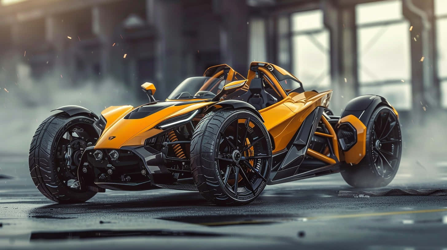 Can Am Spyder Yellow Sport Vehicle Background