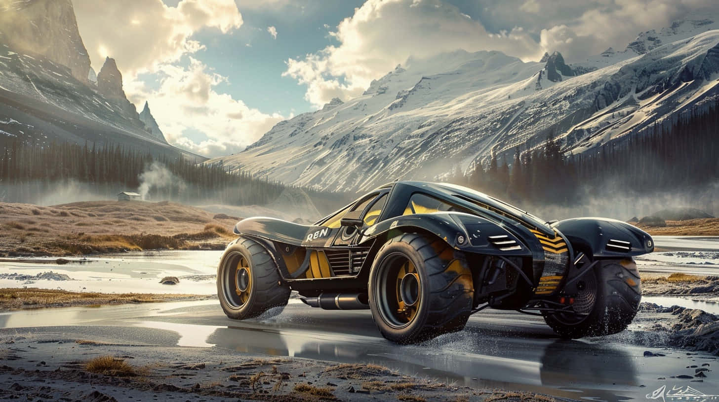 Can Am Vehicle Mountainous Terrain Background
