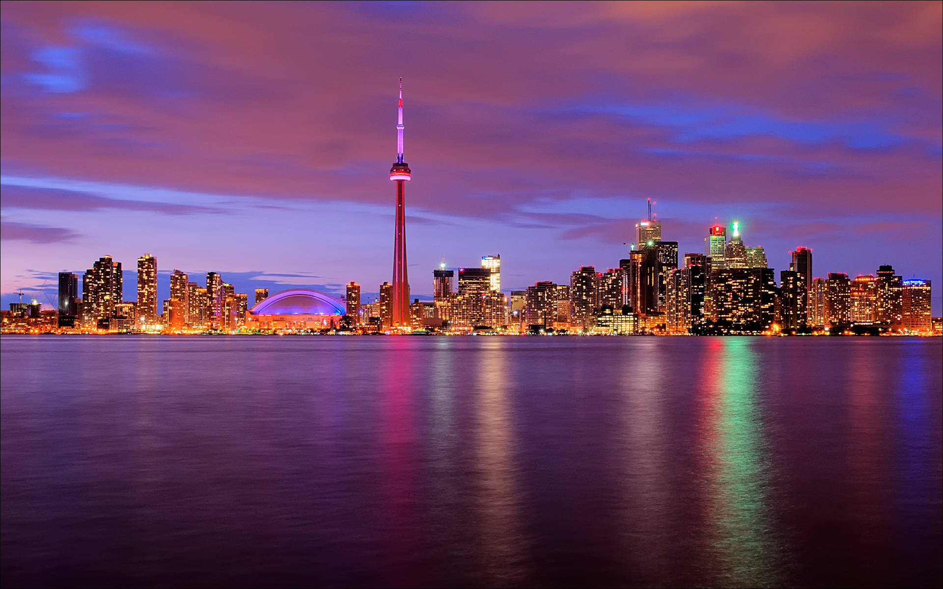 Canada Cn Tower Lights Background