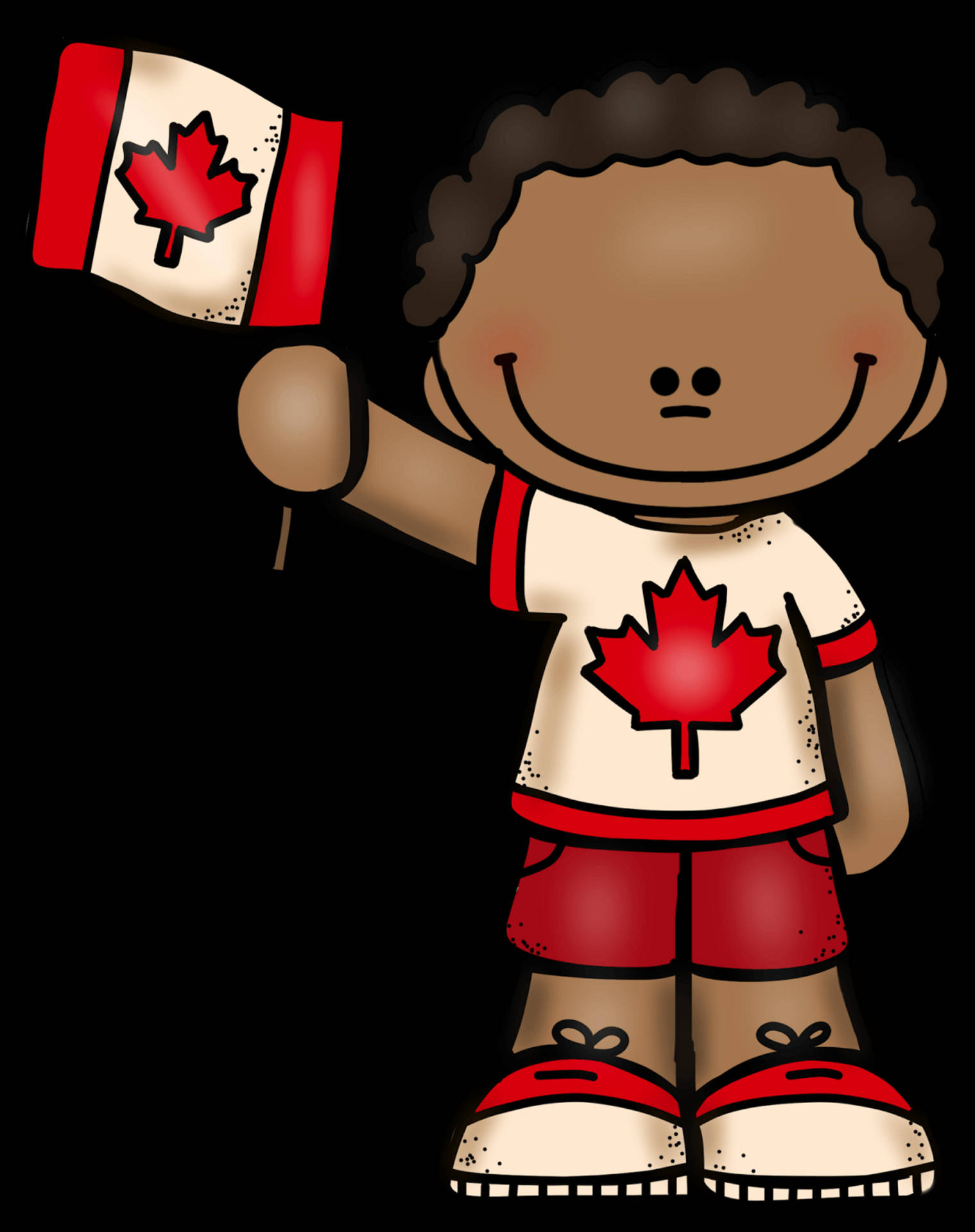 Canada Day Boy Illustration