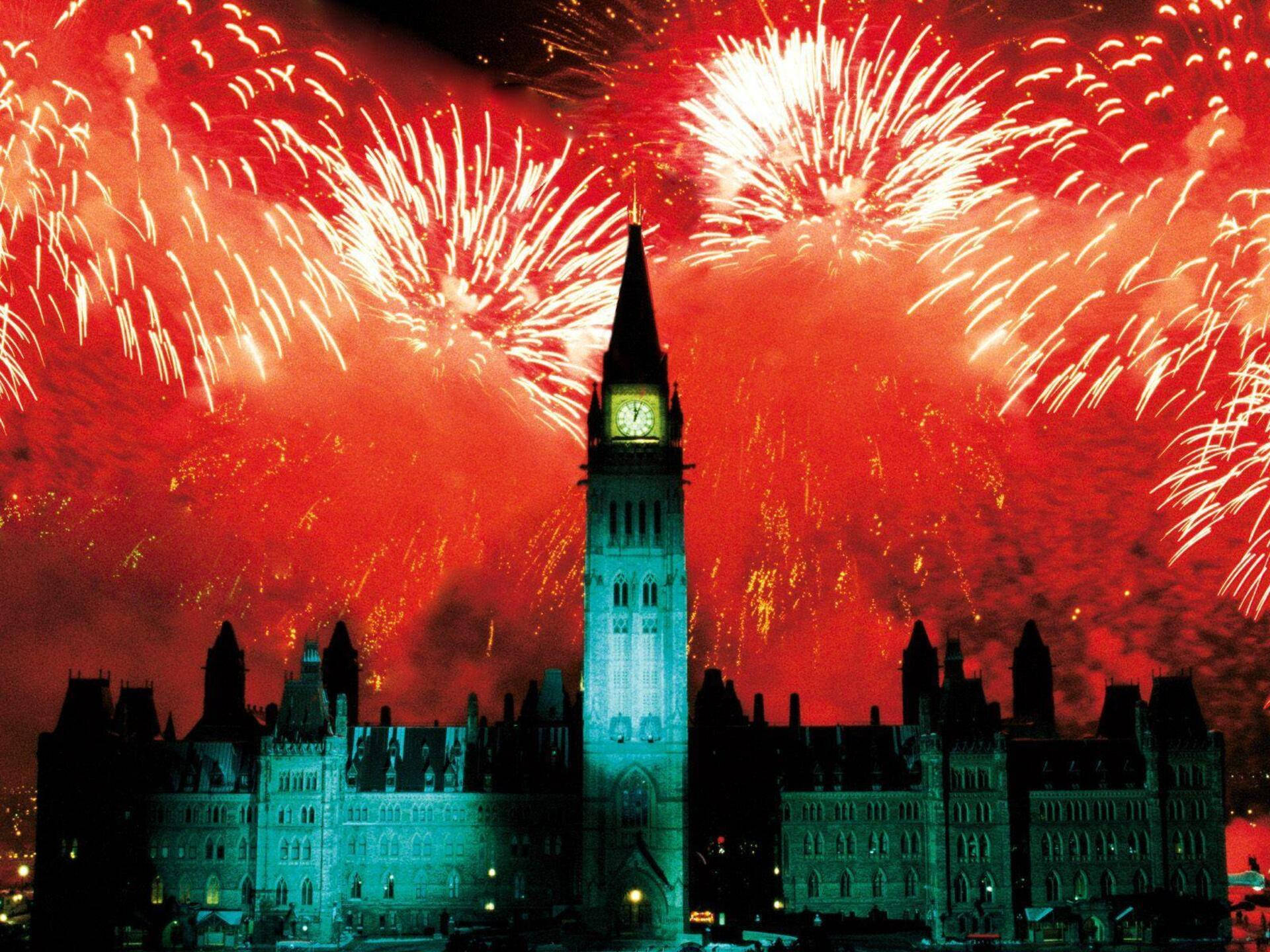 Canada Day Fireworks Background