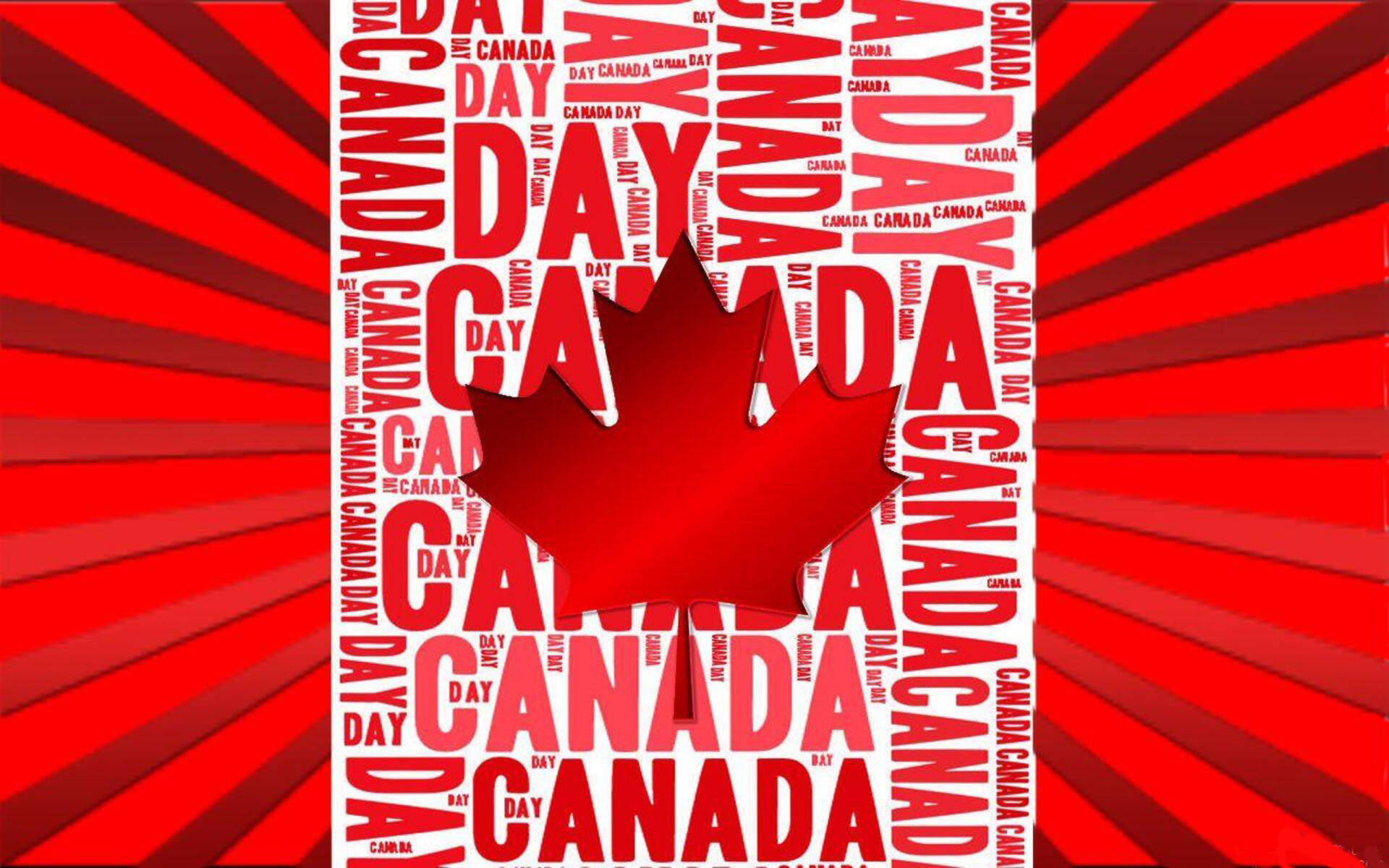 Canada Day Red Flag Background