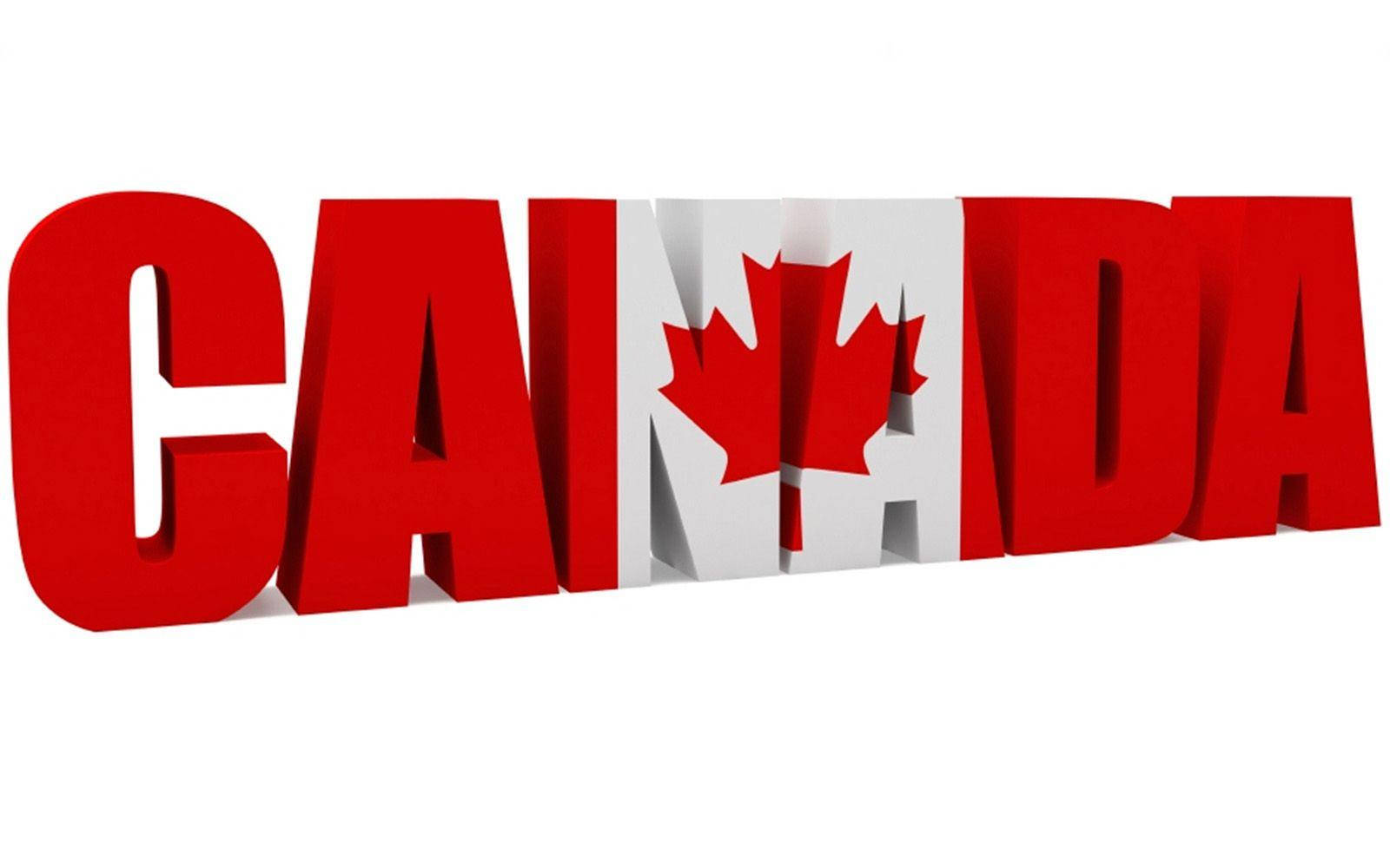 Canada Flag In Letters Background