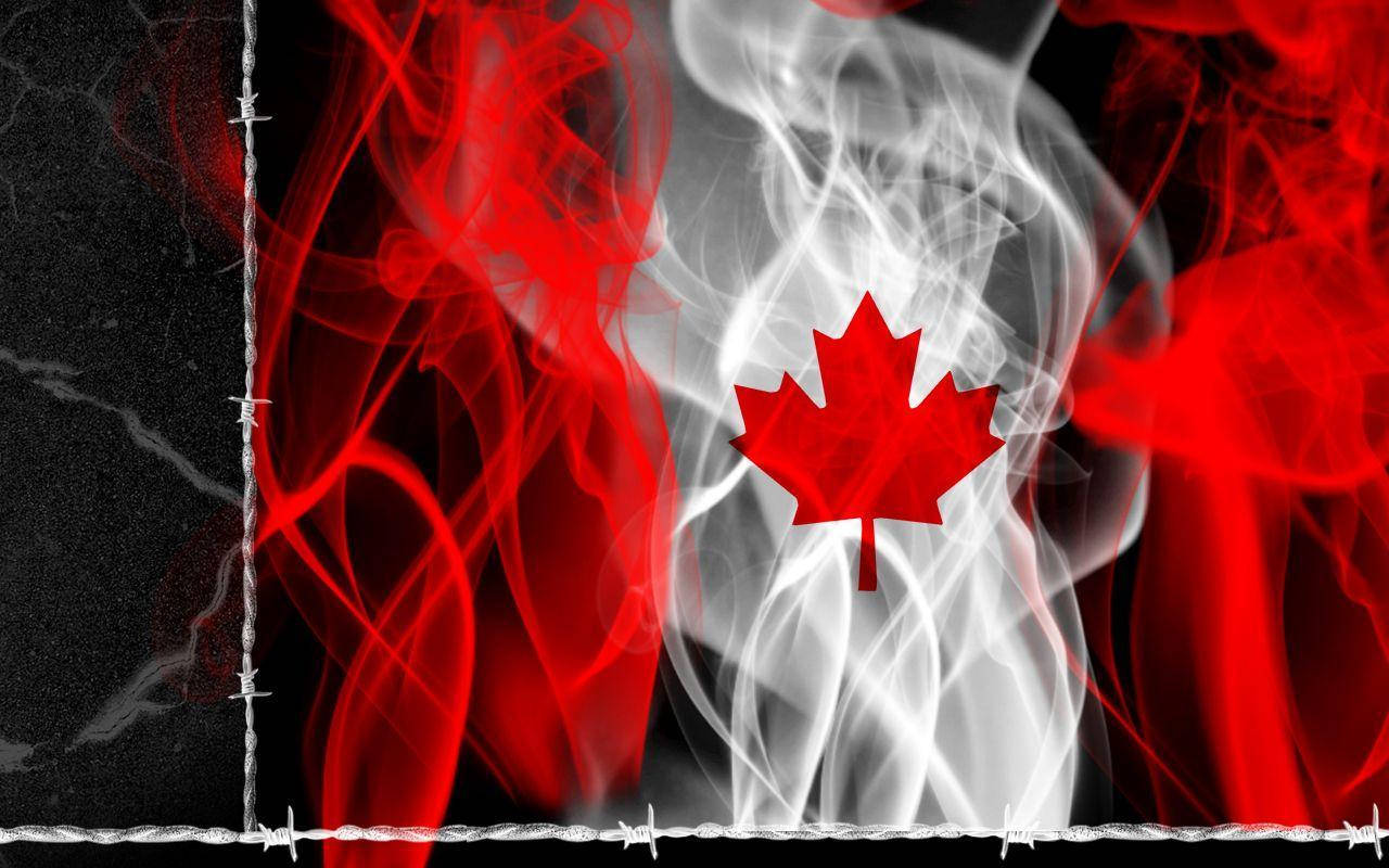 Canada Flag Smoke Art