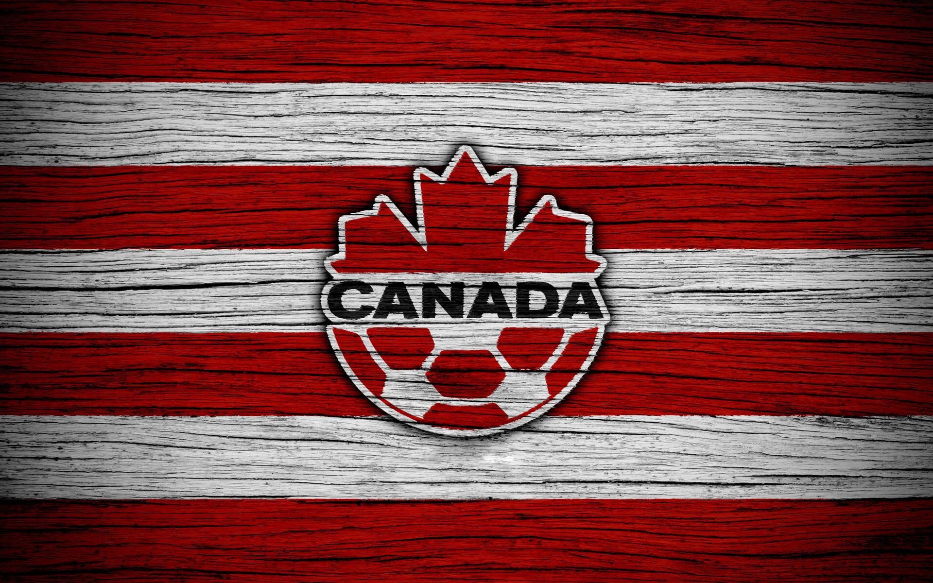 Canada National Football Team Wood Flag Background