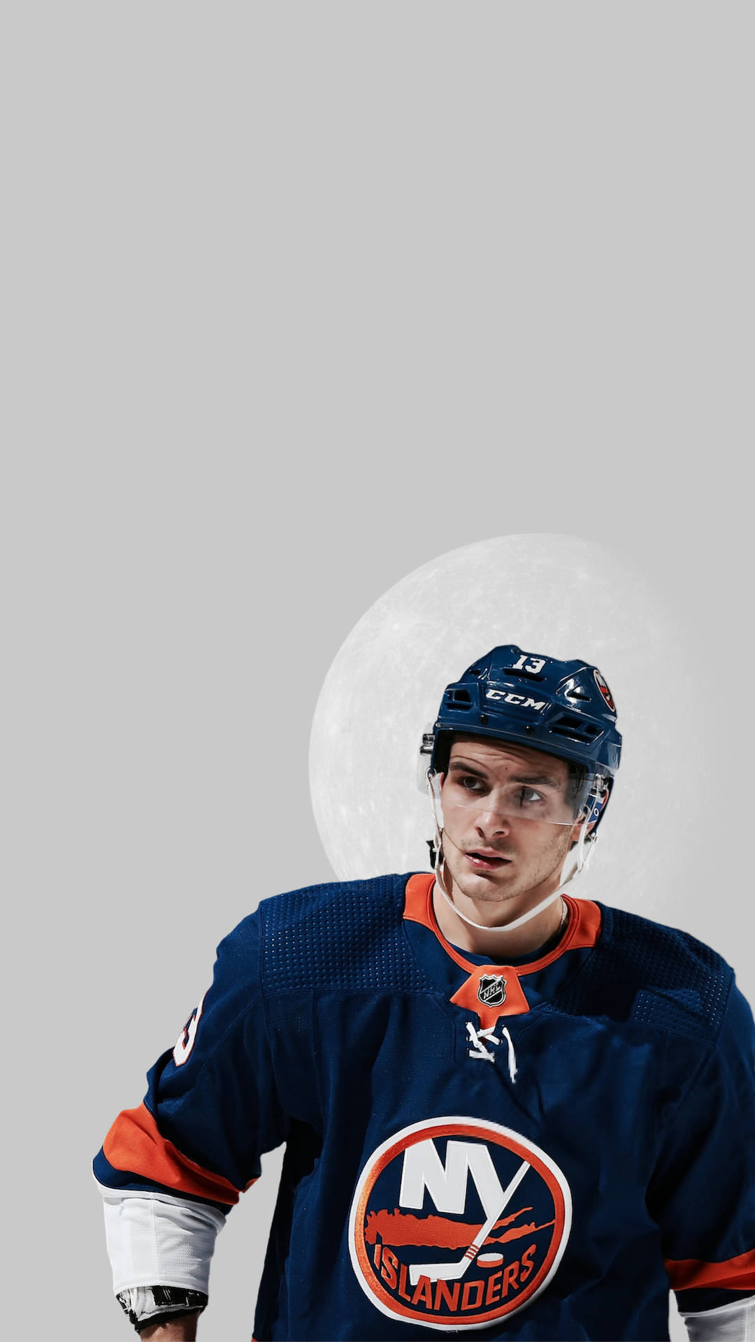 Canadian Ice Hockey Player Mathew Barzal Minimalist Graphic Art Background