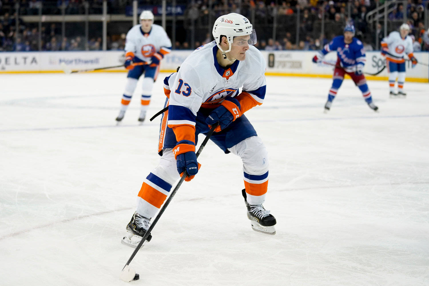 Canadian Ice Hockey Player Mathew Barzal New York Rangers Background