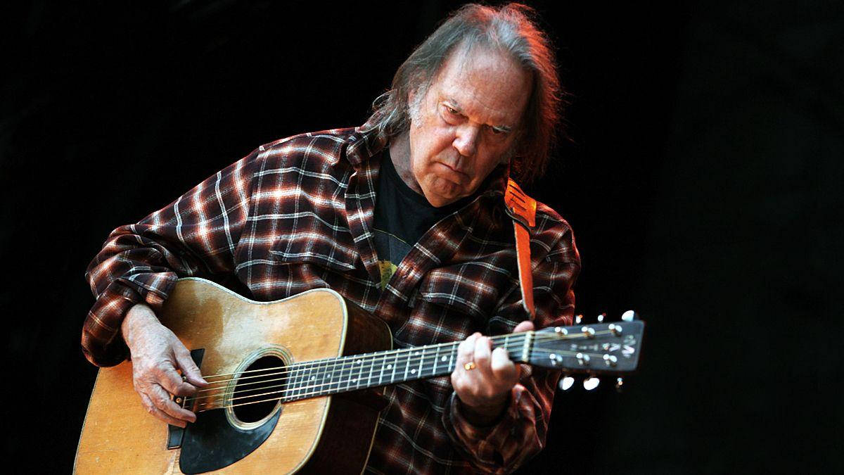 Canadian Music Legend Neil Young Performance Background