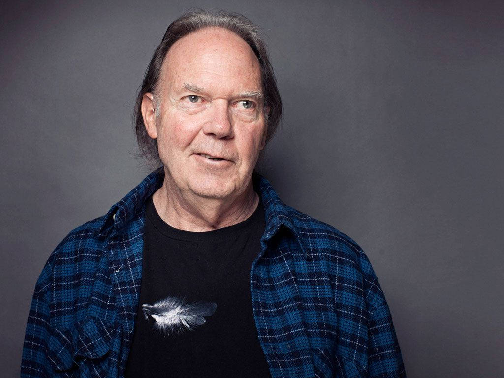Canadian Music Legend Neil Young Portrait Background