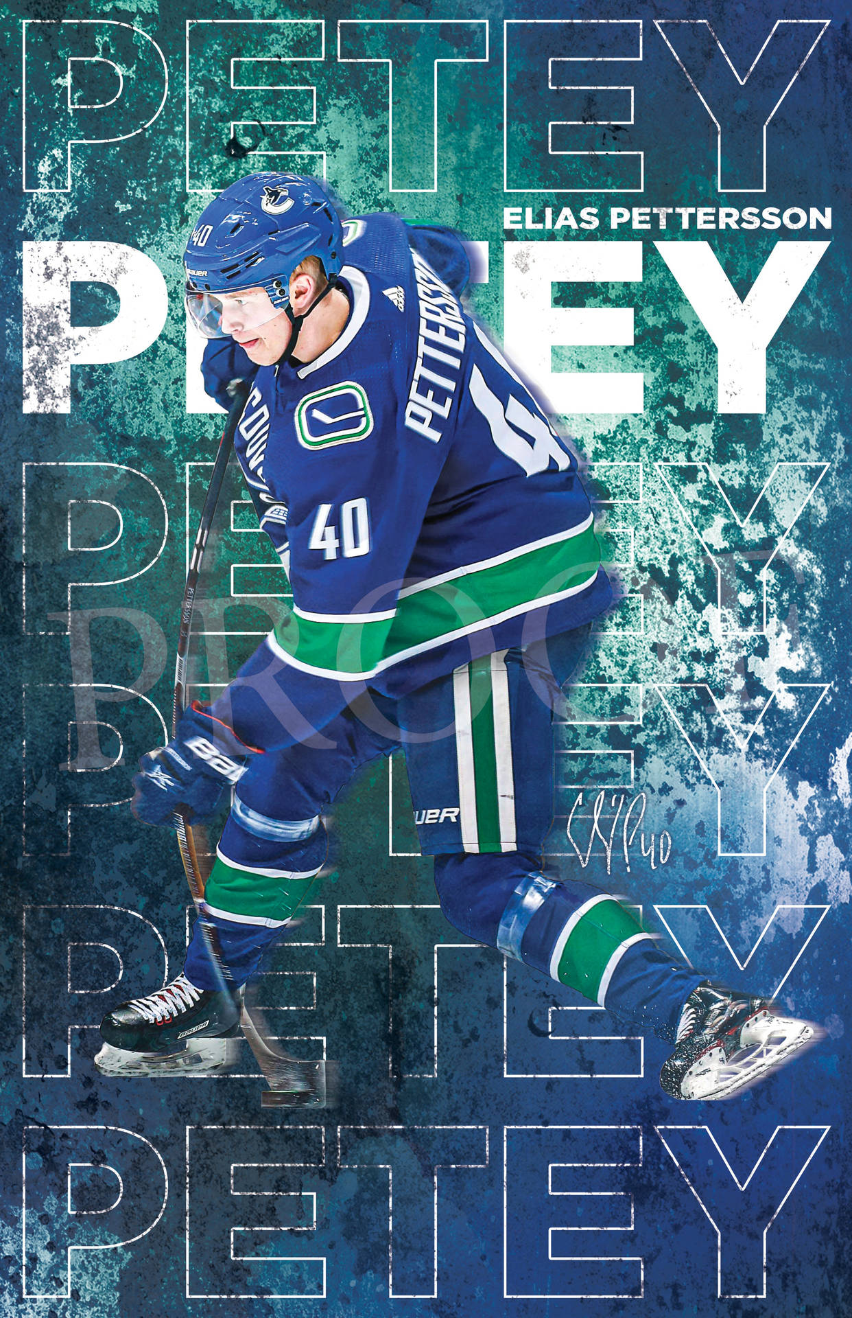 Canadian Nhl Player Elias Pettersson Digital Poster Background
