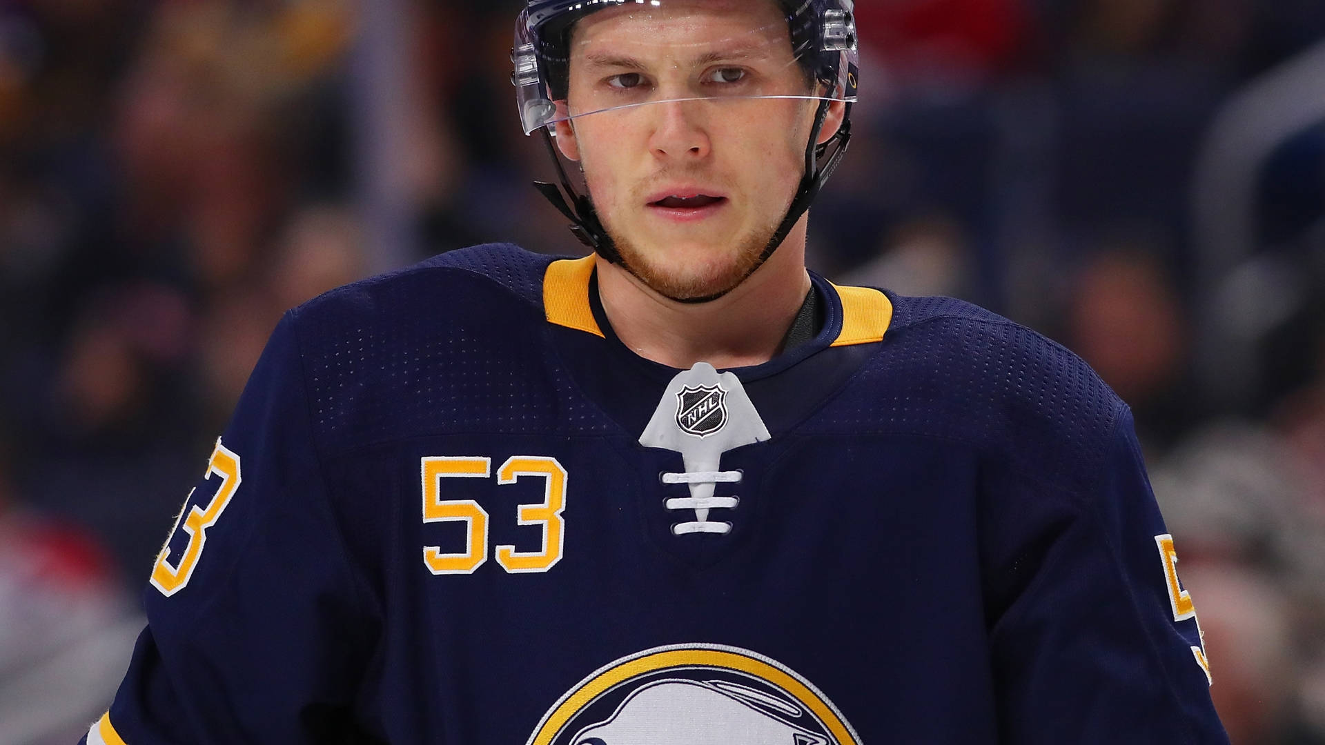 Canadian Nhl Player Number 53 Buffalo Sabres Jeff Skinner Background