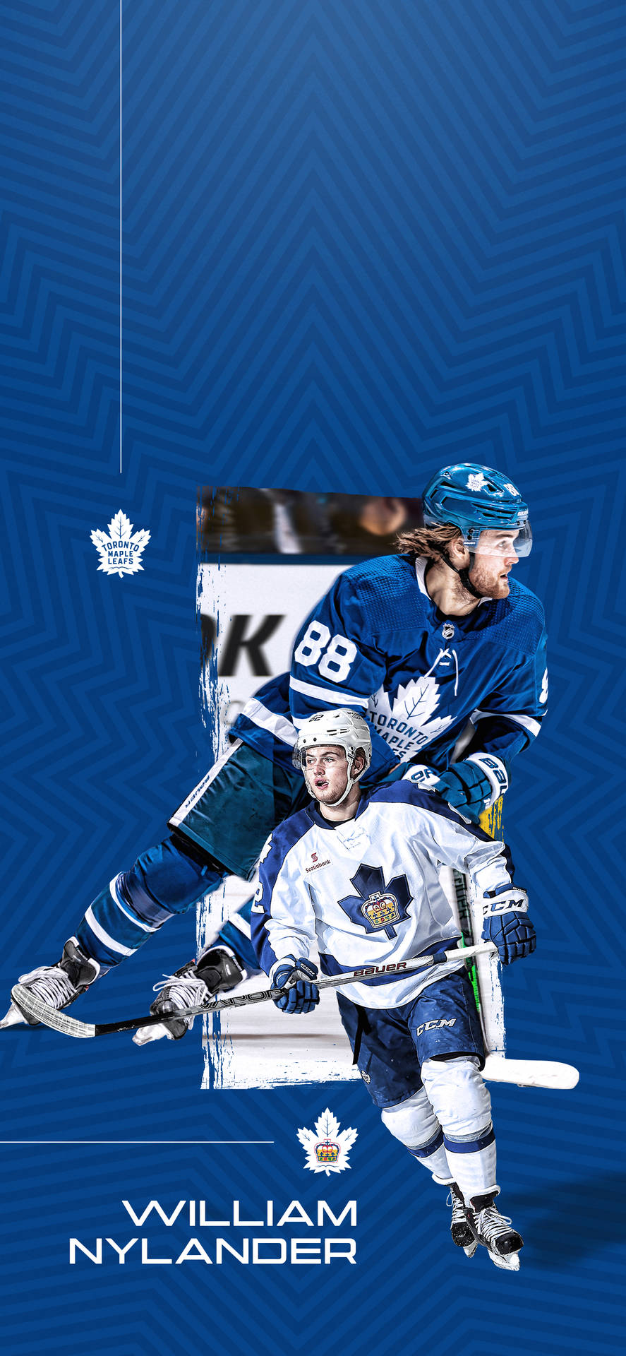 Canadian Nhl Player William Nylander Blue Aesthetic Poster Background