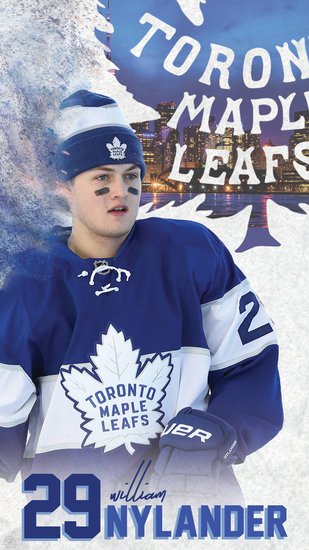 Canadian Nhl Player William Nylander Digital Portrait Background