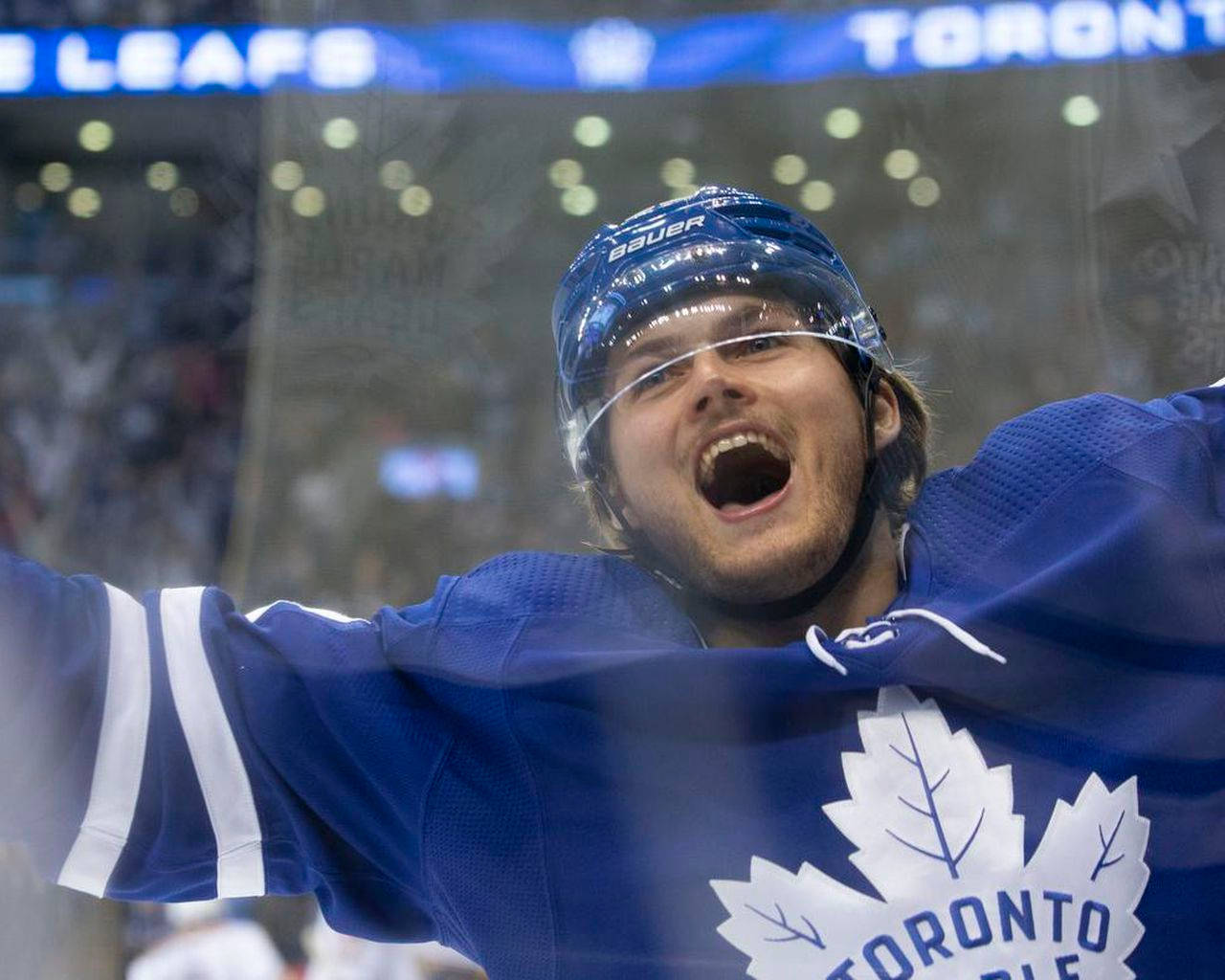 Canadian Nhl Player William Nylander In The Heat Of The Nashville Tournament Background