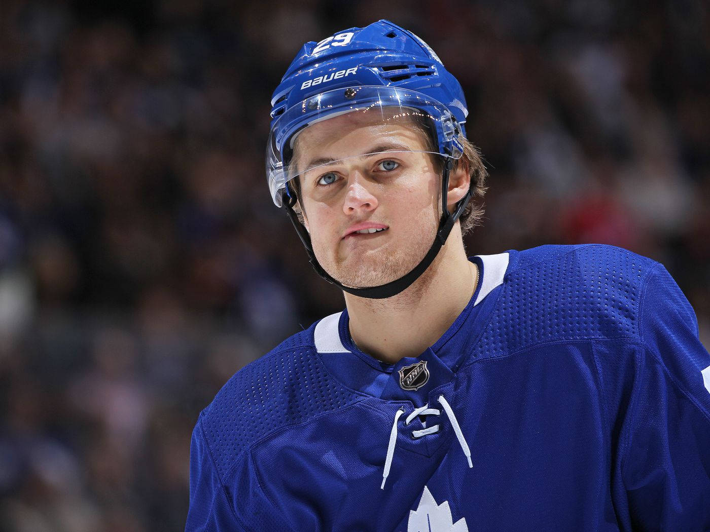 Canadian Nhl Player William Nylander Maple Leafs Versus Canadiens Background