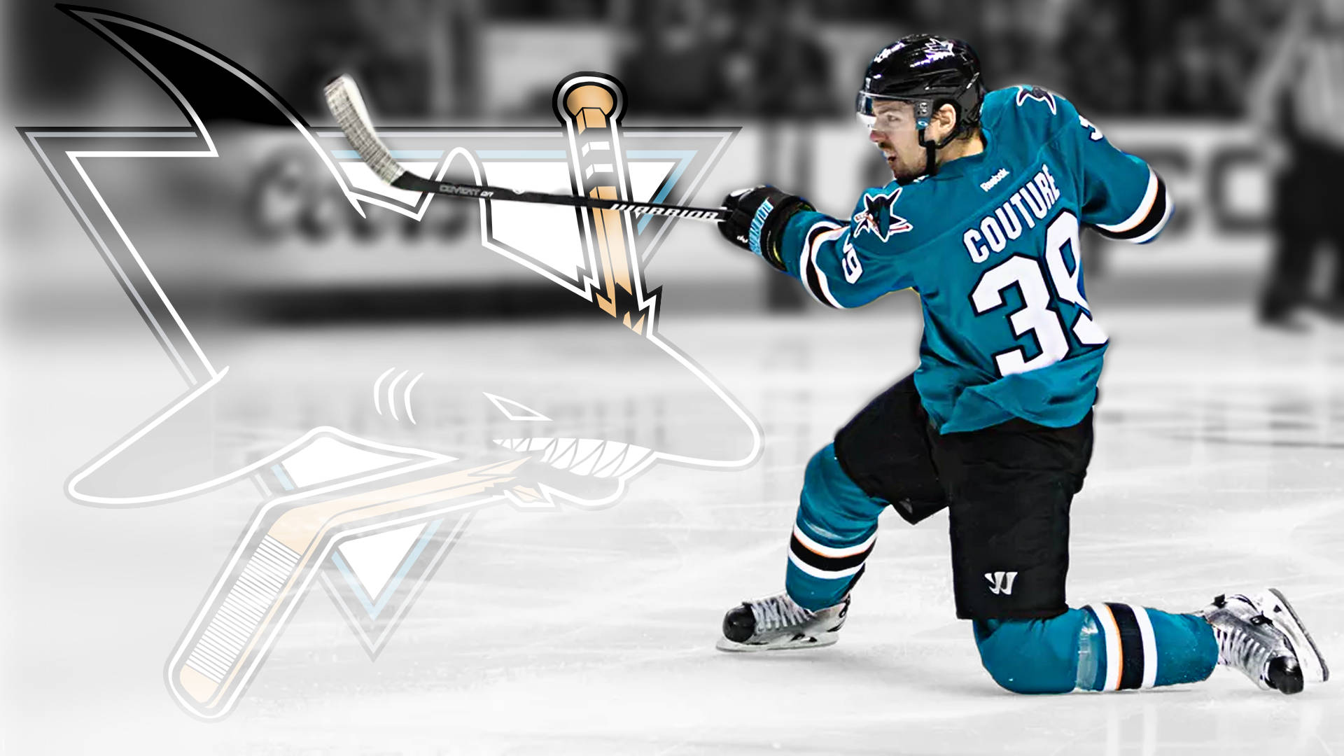 Canadian Professional Ice Hockey Center Logan Couture Logo Poster