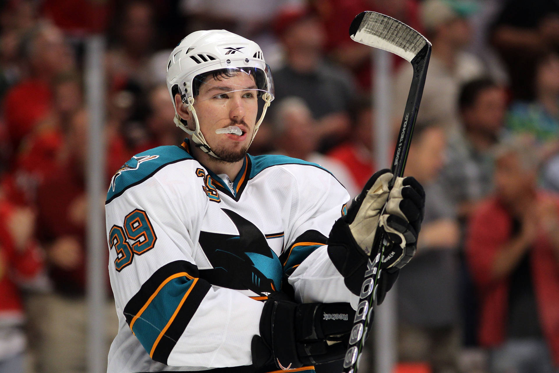 Canadian Professional Ice Hockey Center Logan Couture Stick Background