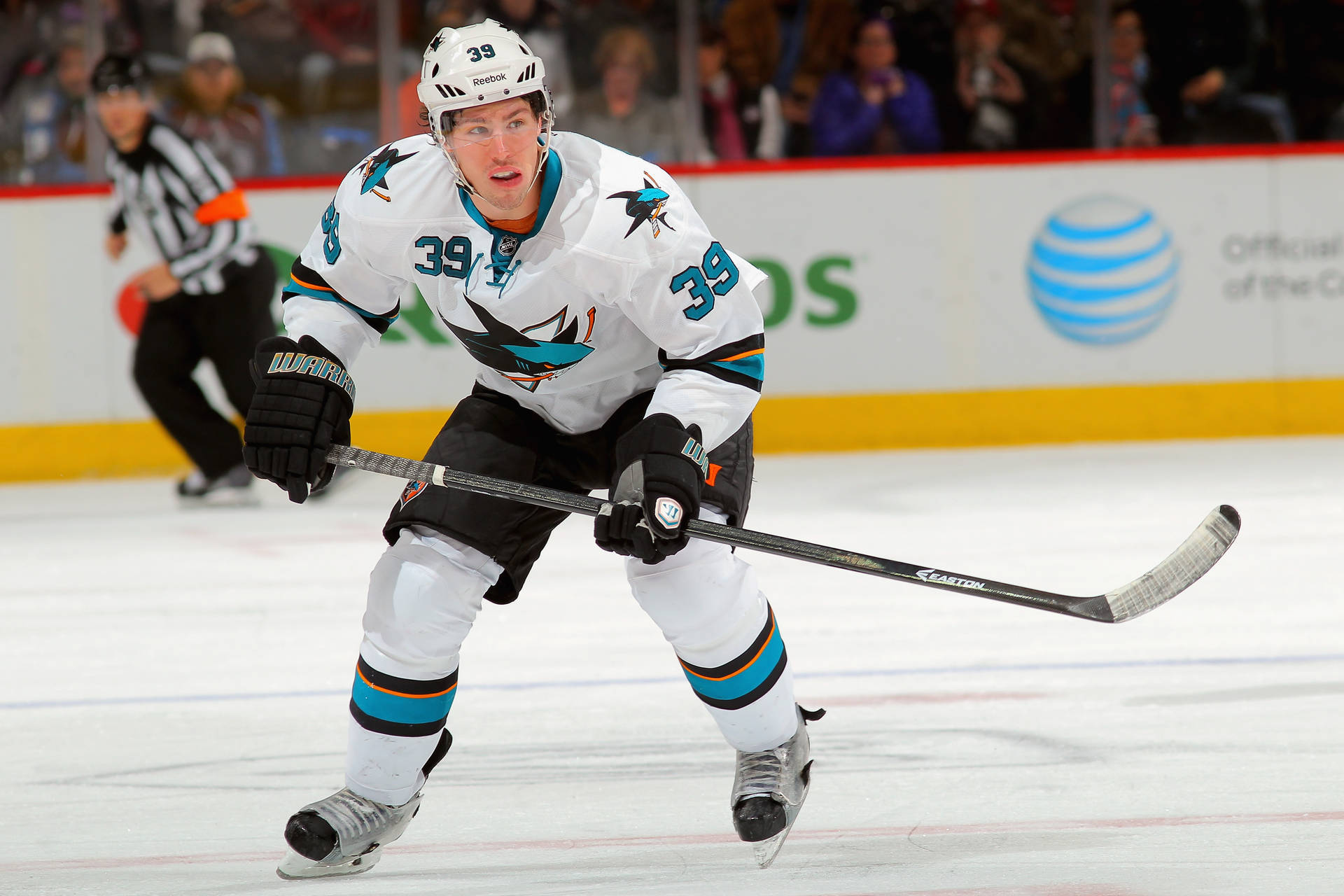 Canadian Professional Ice Hockey Player Logan Couture With Stick