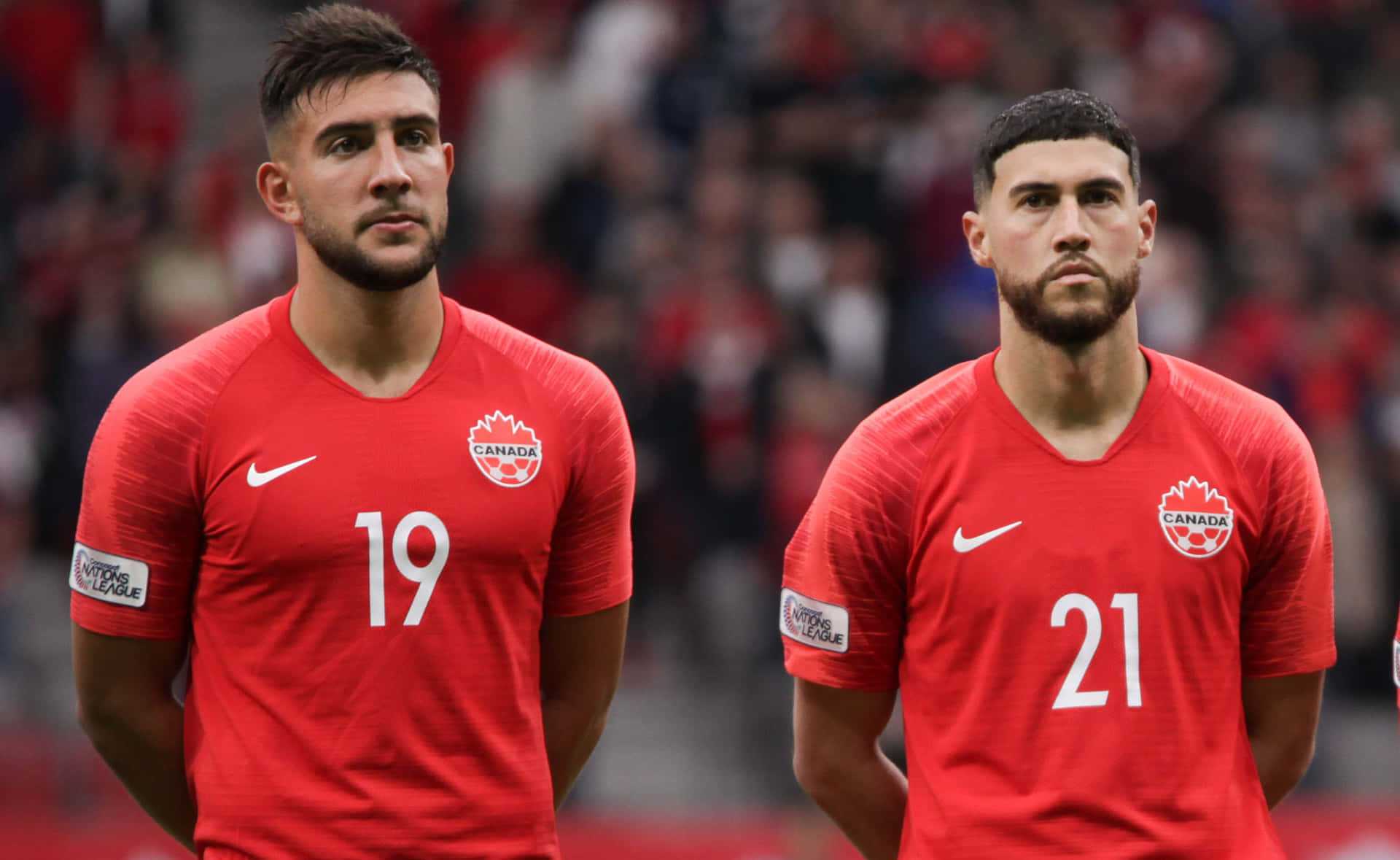 Canadian Soccer Players Cavalliniand Teammate Background