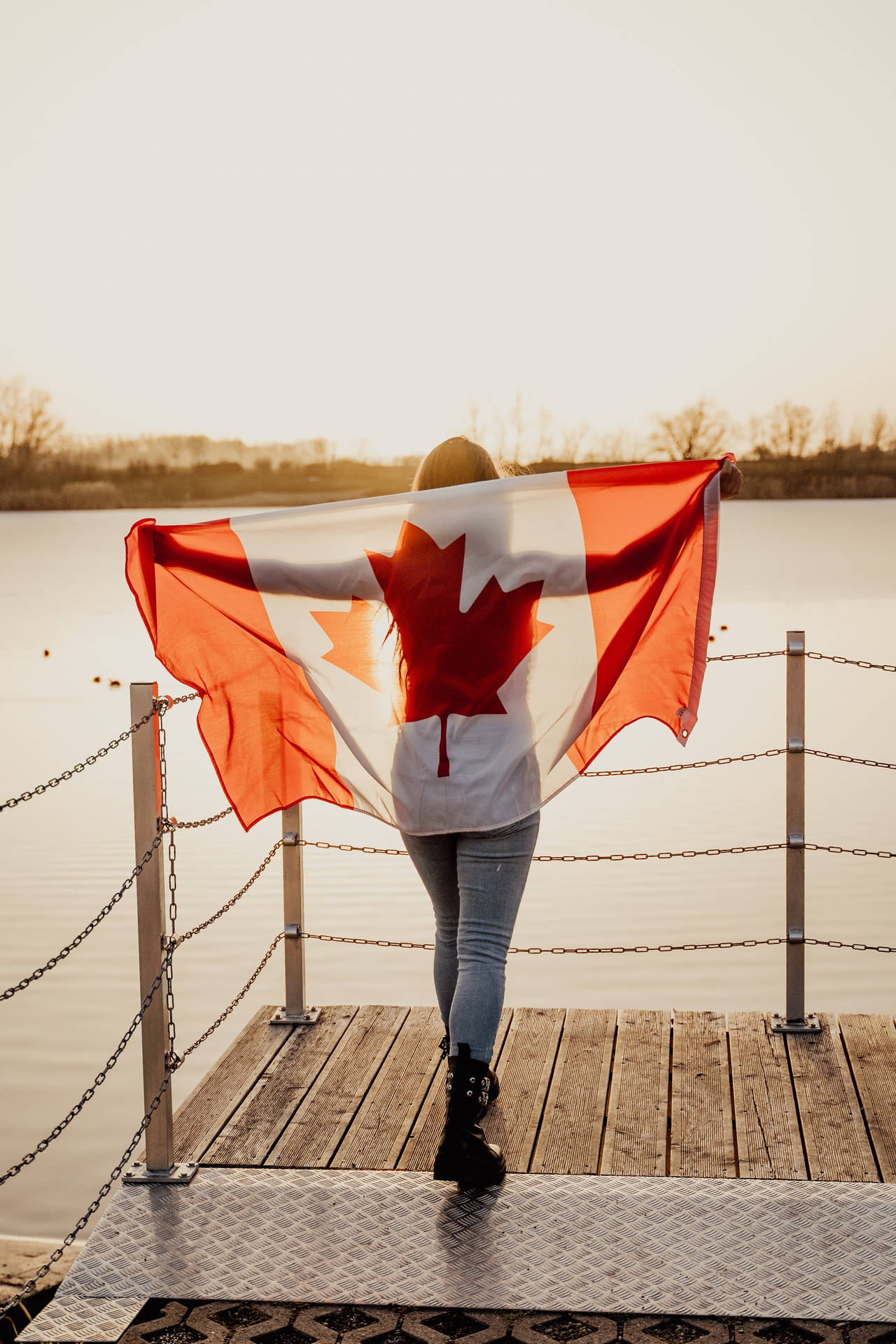 Canadian Woman Proud Flag