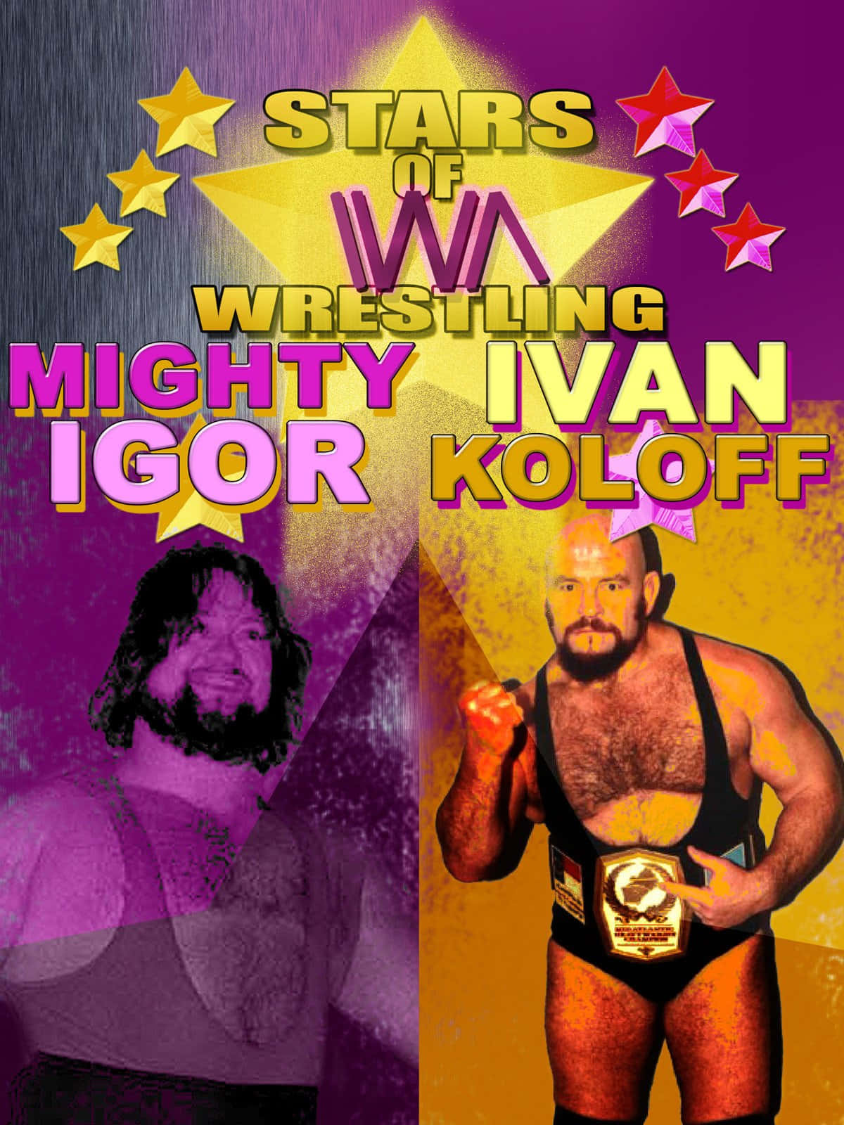 Canadian Wrestler Ivan Koloff And Mighty Igor Graphic Art Background