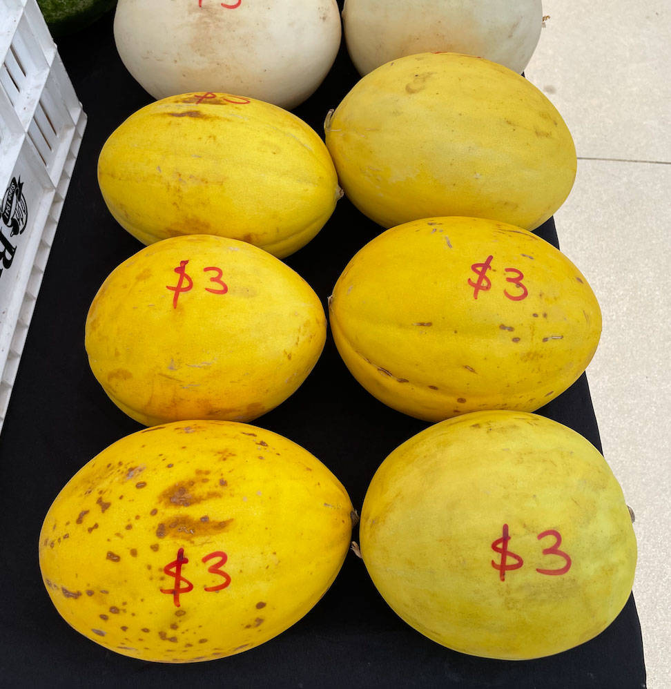 Canary Melon With Price Mark Background