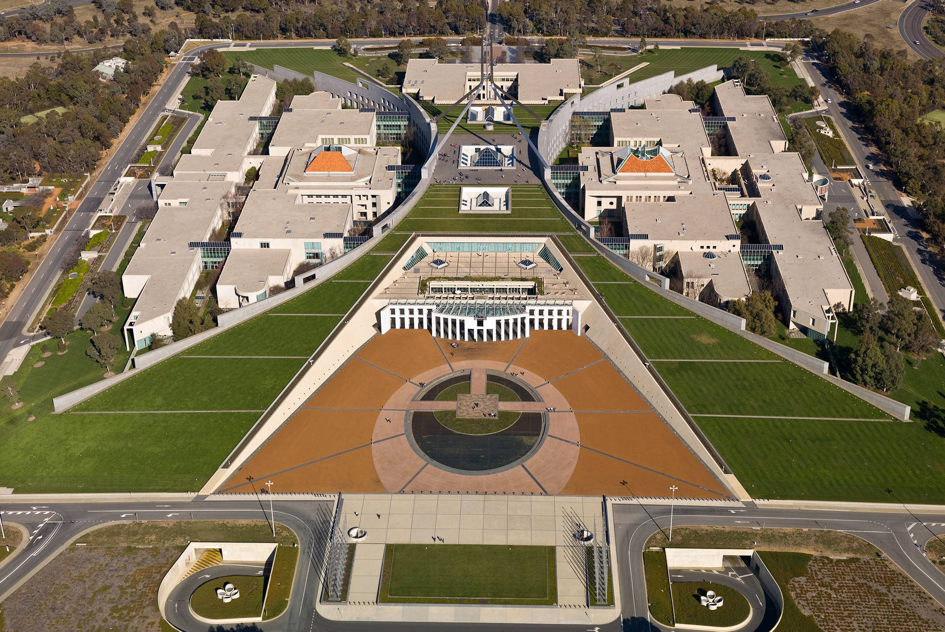 Canberra Parliament House Aerial Photograph Background