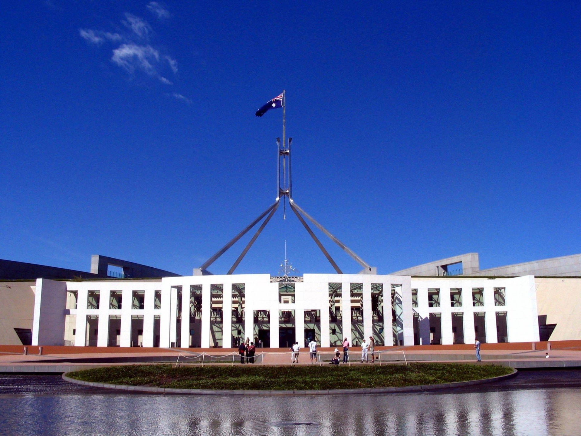 Canberra Parliament House Flag Pole Background