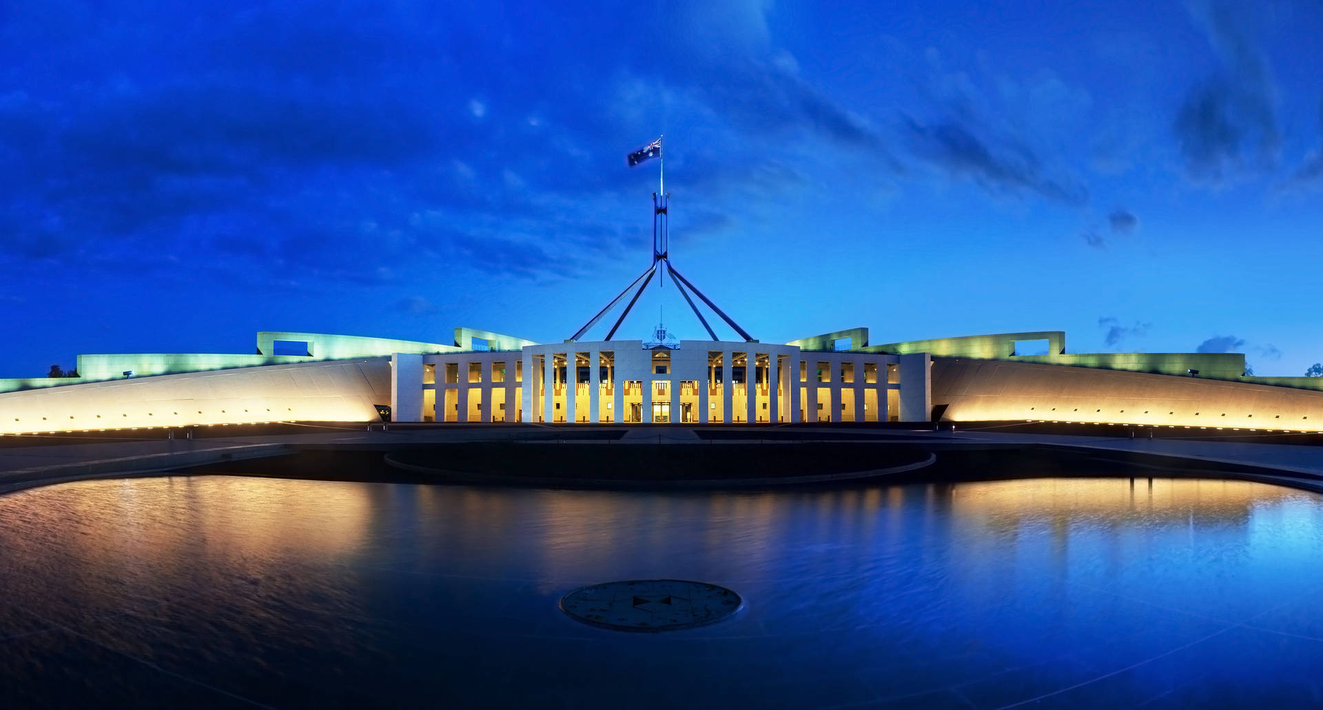 Canberra Parliament House Nighttime Photograph Background