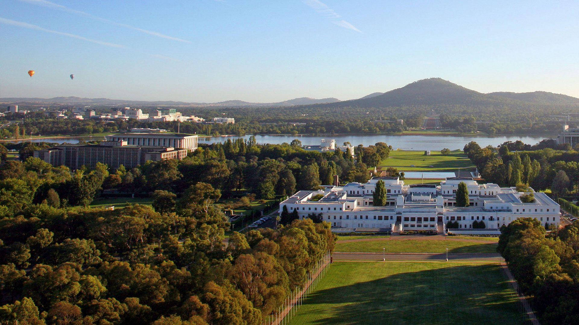 Canberra Parliament House Thick Trees Background