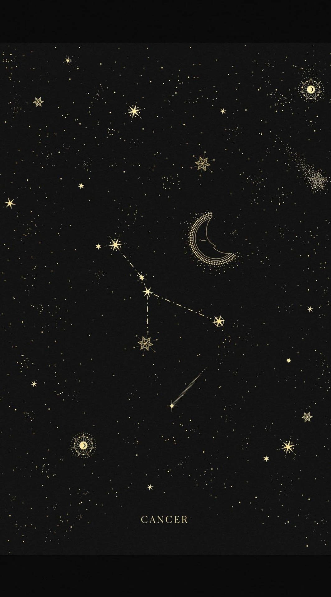 Cancer Aesthetic Minimalist Stars Background