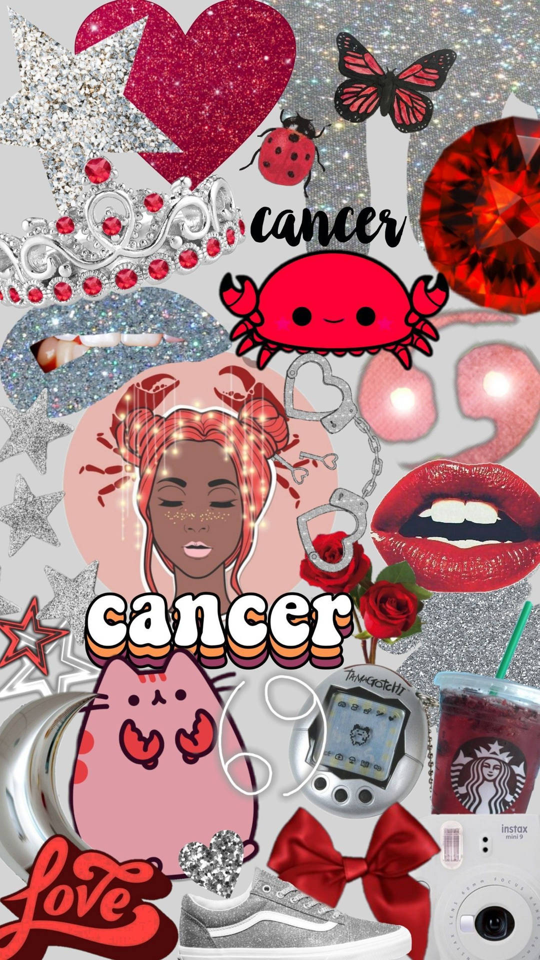 Cancer Aesthetic Red Art Collection Background