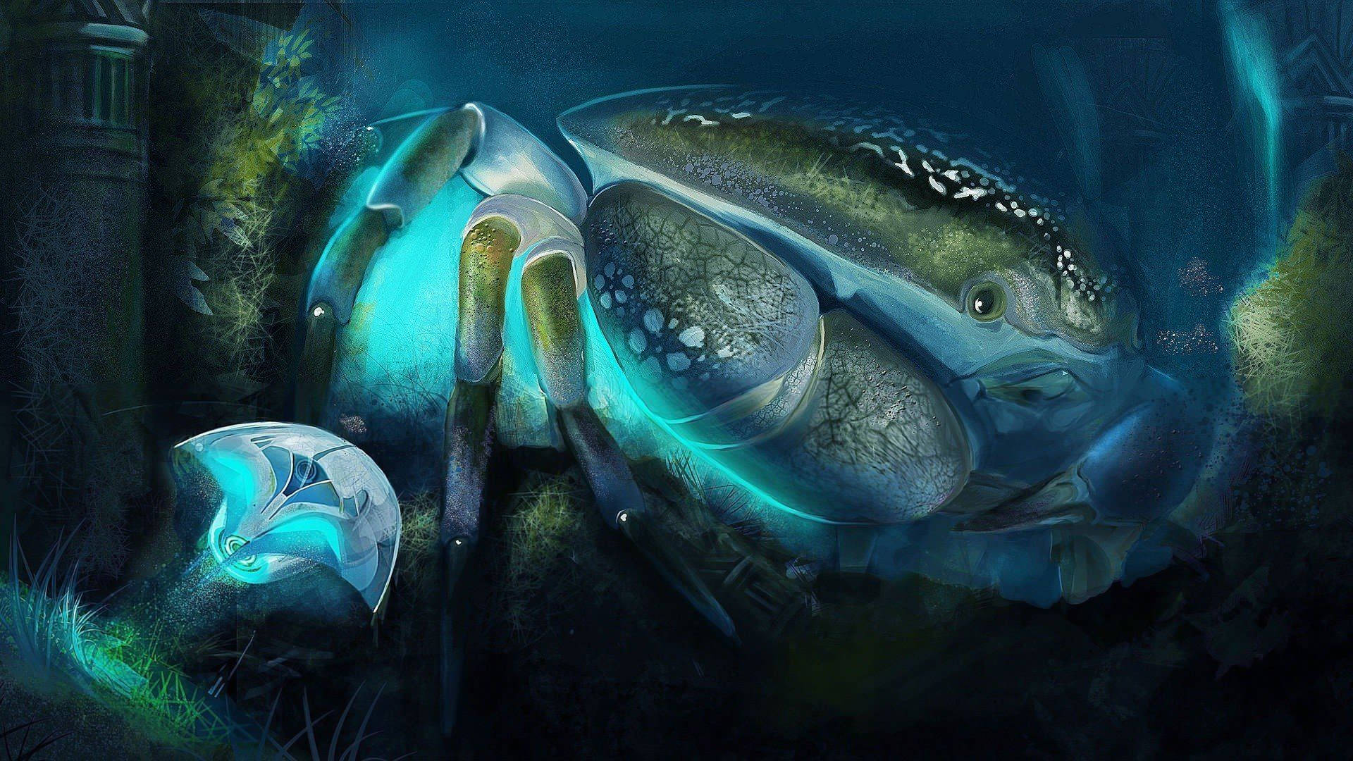 Cancer Crab Symbol Underwater Animation Background