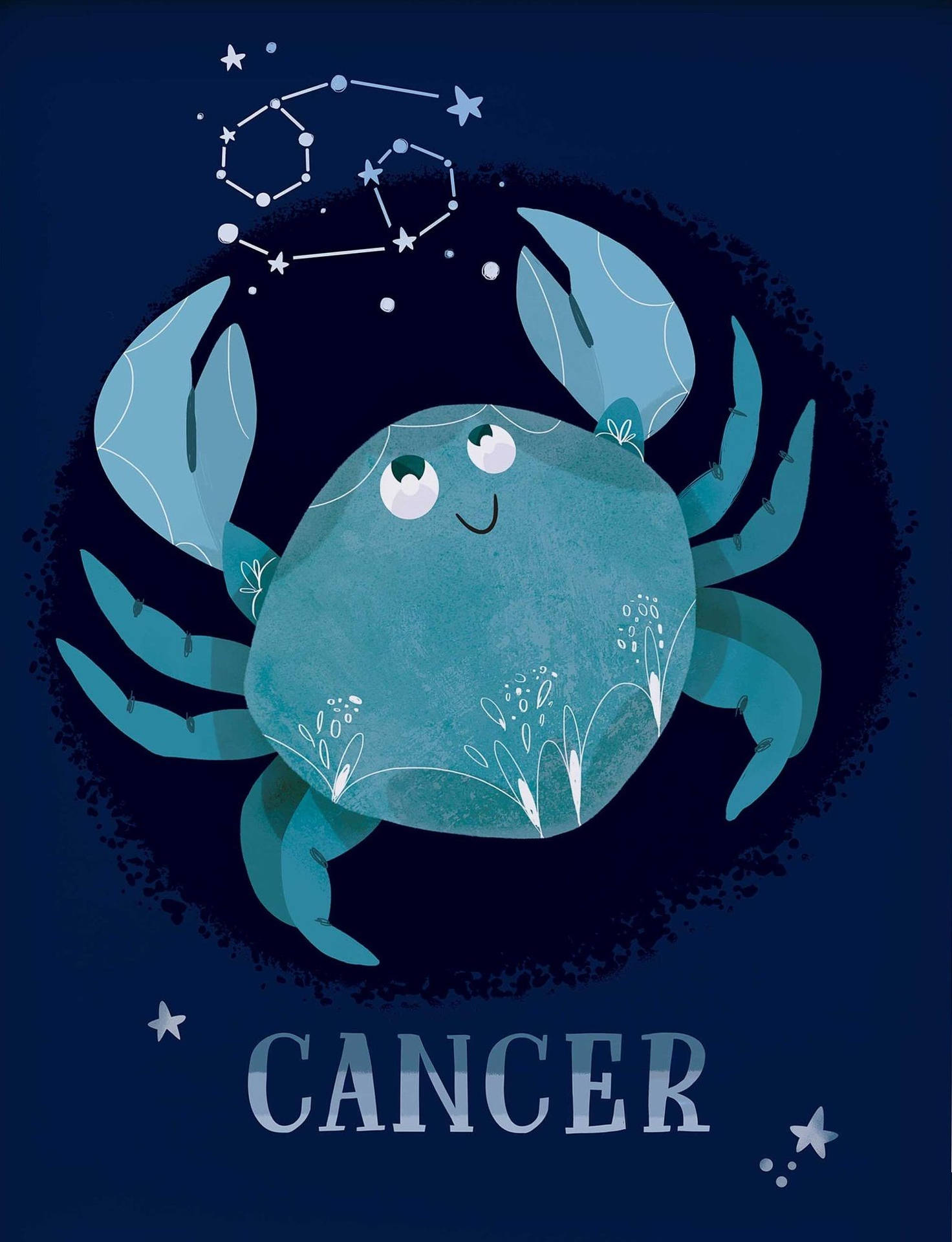 Cancer Zodiac Cute Crab Background