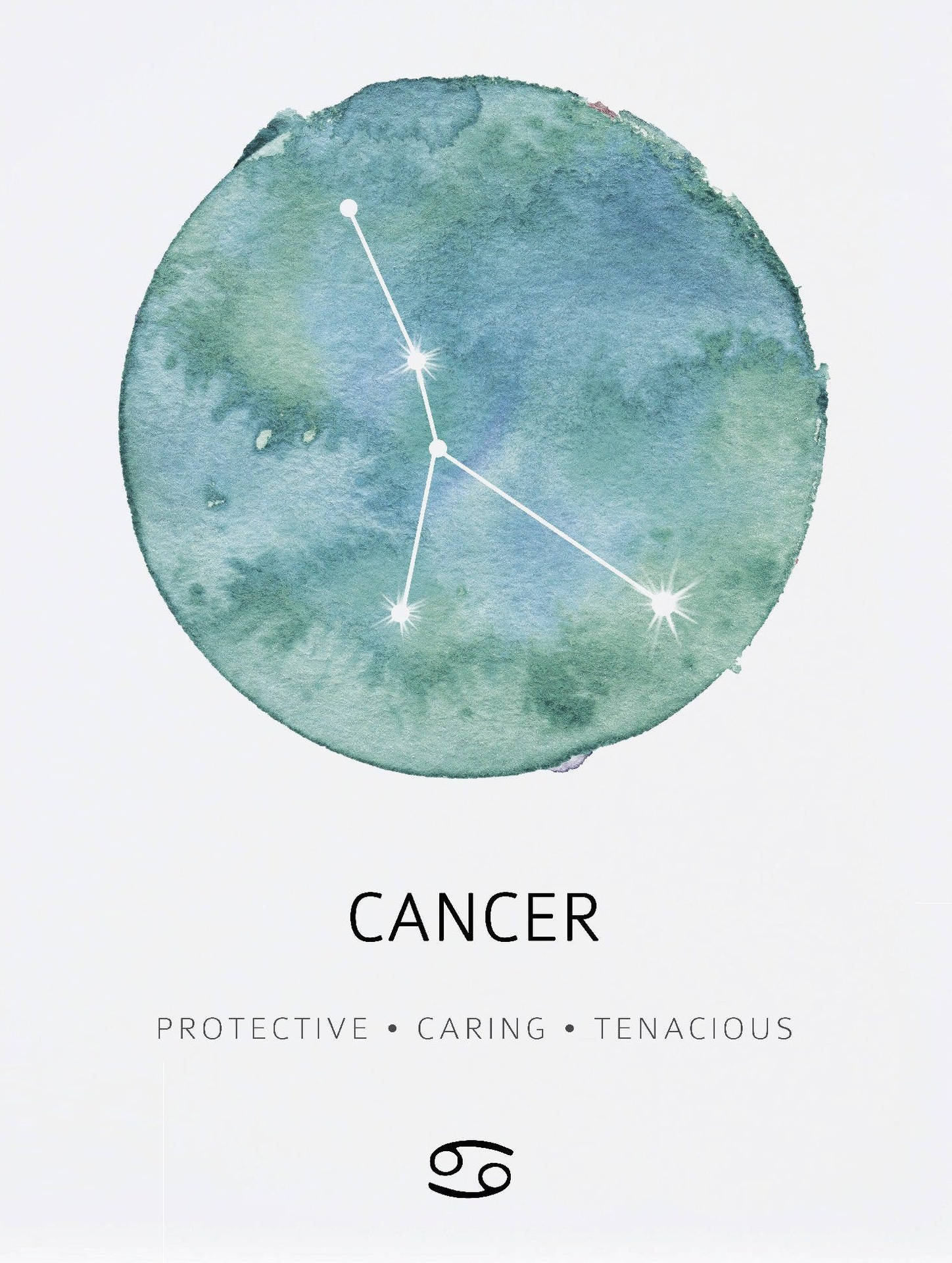 Cancer Zodiac Minimalist Clouds Background