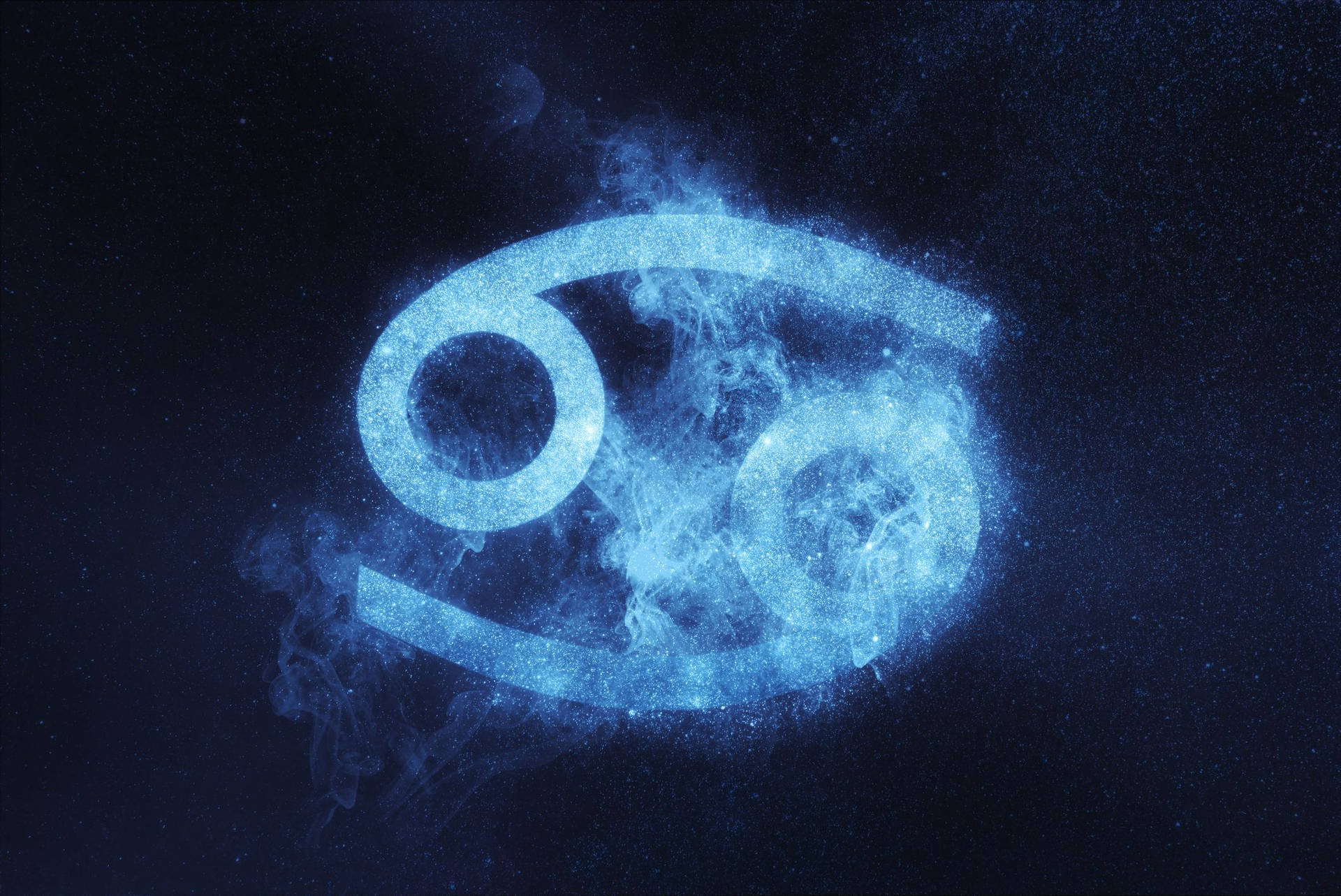 Cancer Zodiac Sign Blue Symbol Background