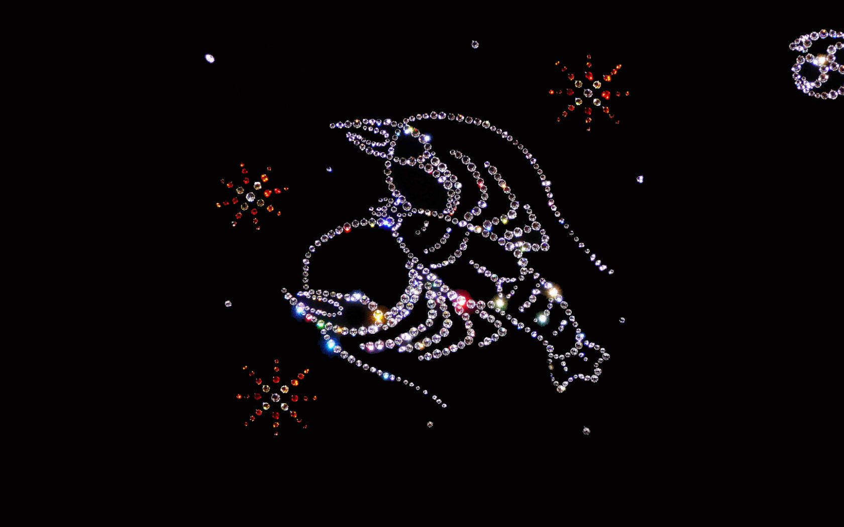 Cancer Zodiac Sign Symbol Glitter Art Background