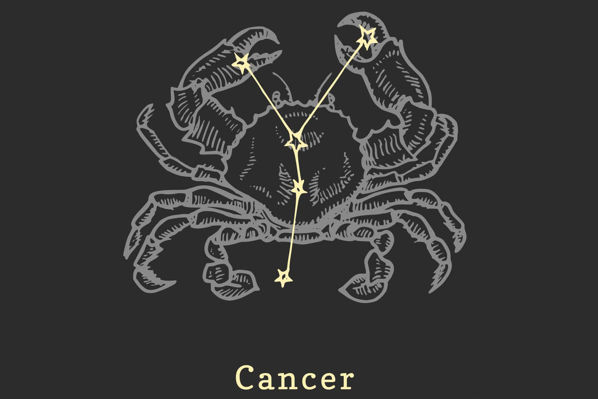 Cancer Zodiac Stars And Crab Background