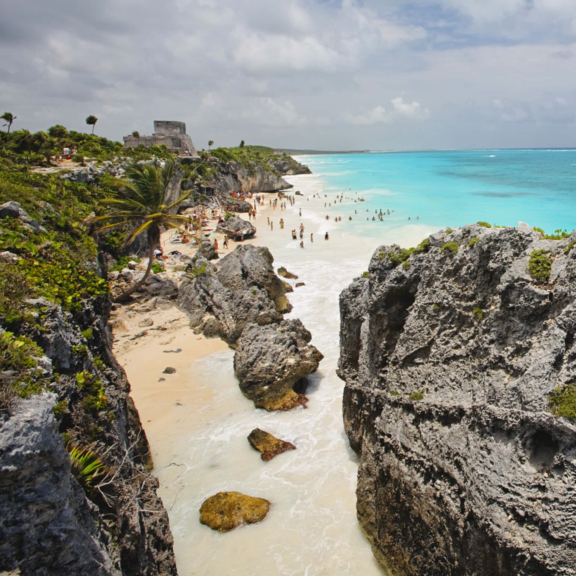 Cancún, Mexico Tulum Archeological Zone Background